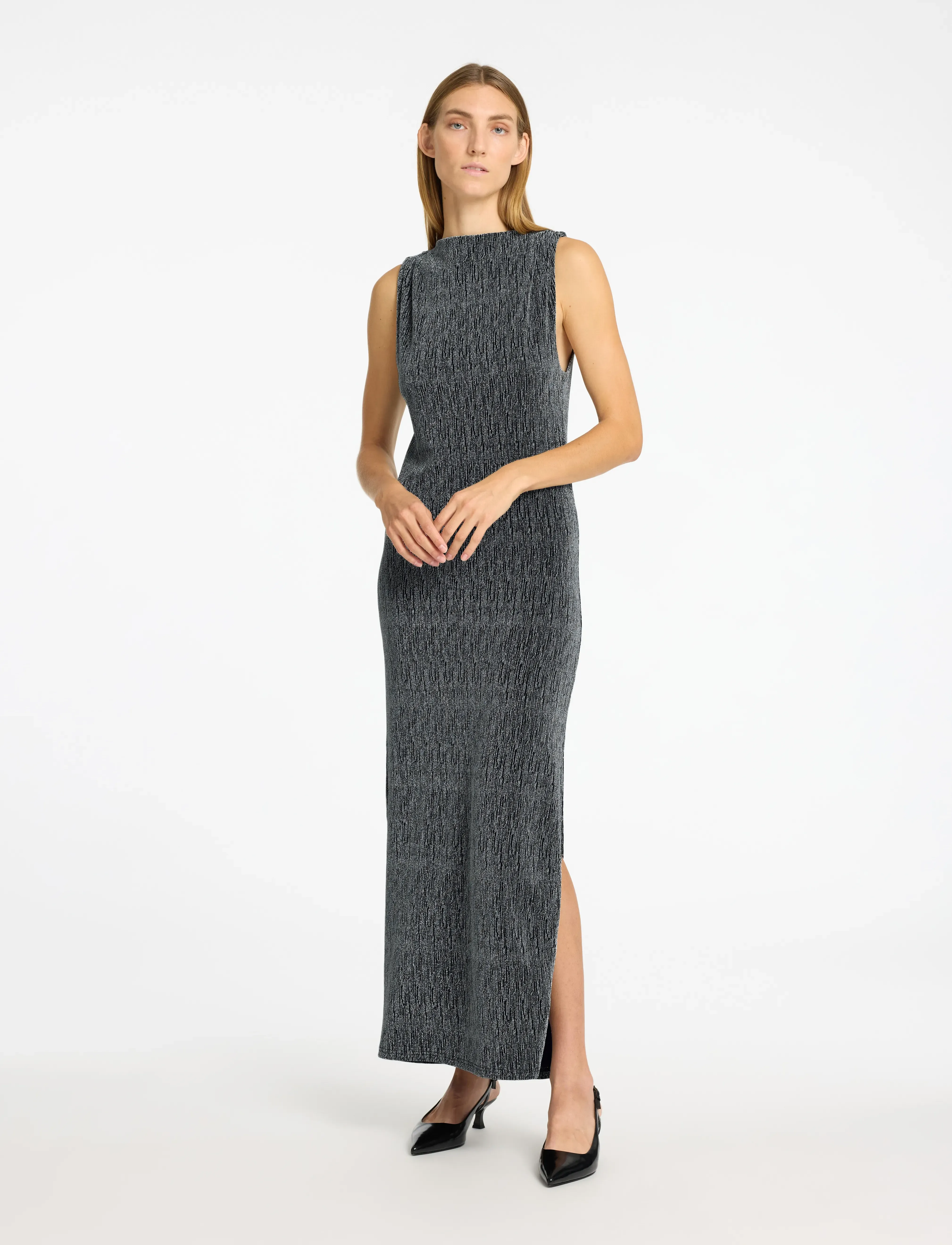 Selected SLFANITA TWISTED ANKLE DRESS - Aftenkjoler & Gallakjoler - BLACK / black