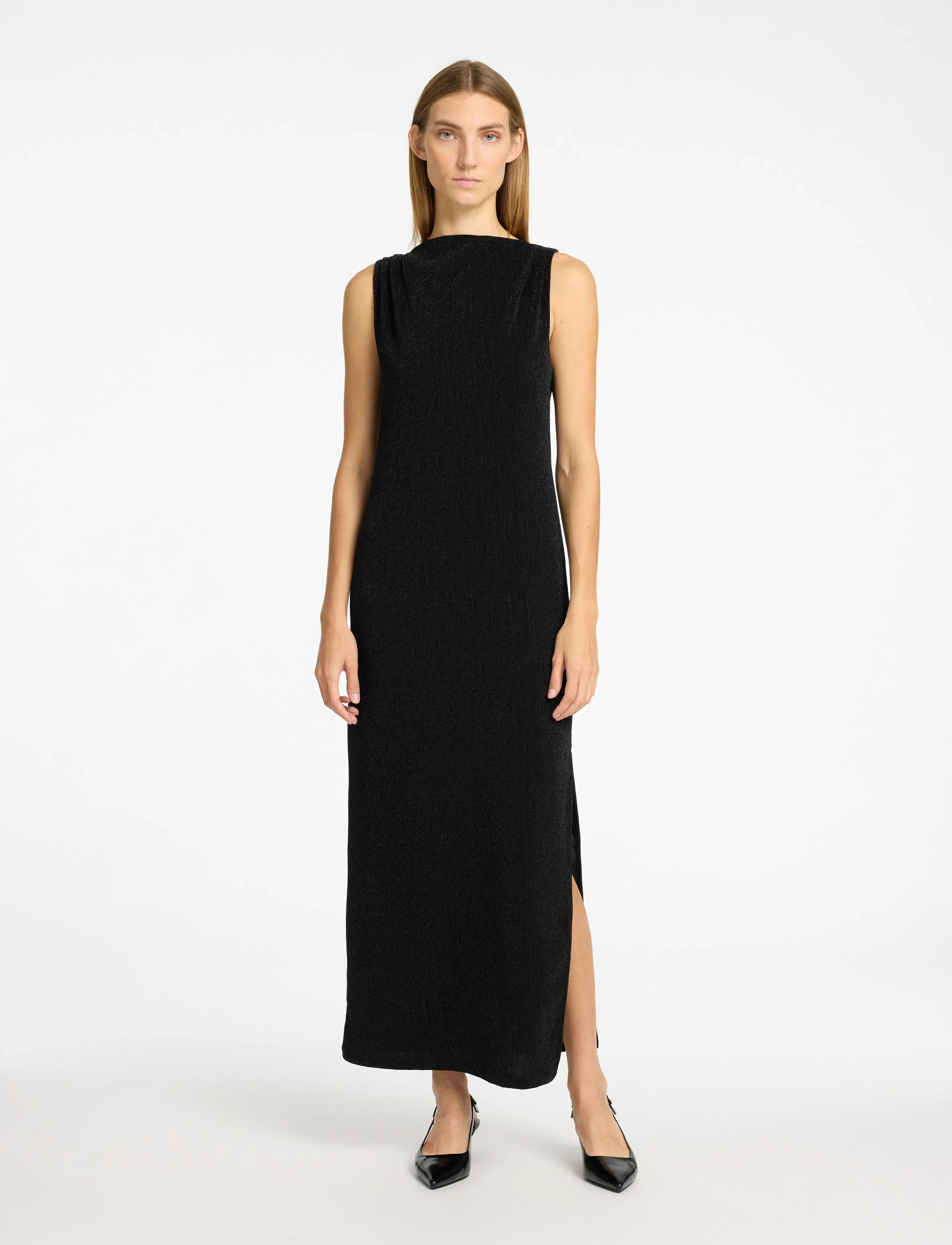 Selected SLFANITA TWISTED ANKLE DRESS - Aftenkjoler & Gallakjoler - BLACK / black