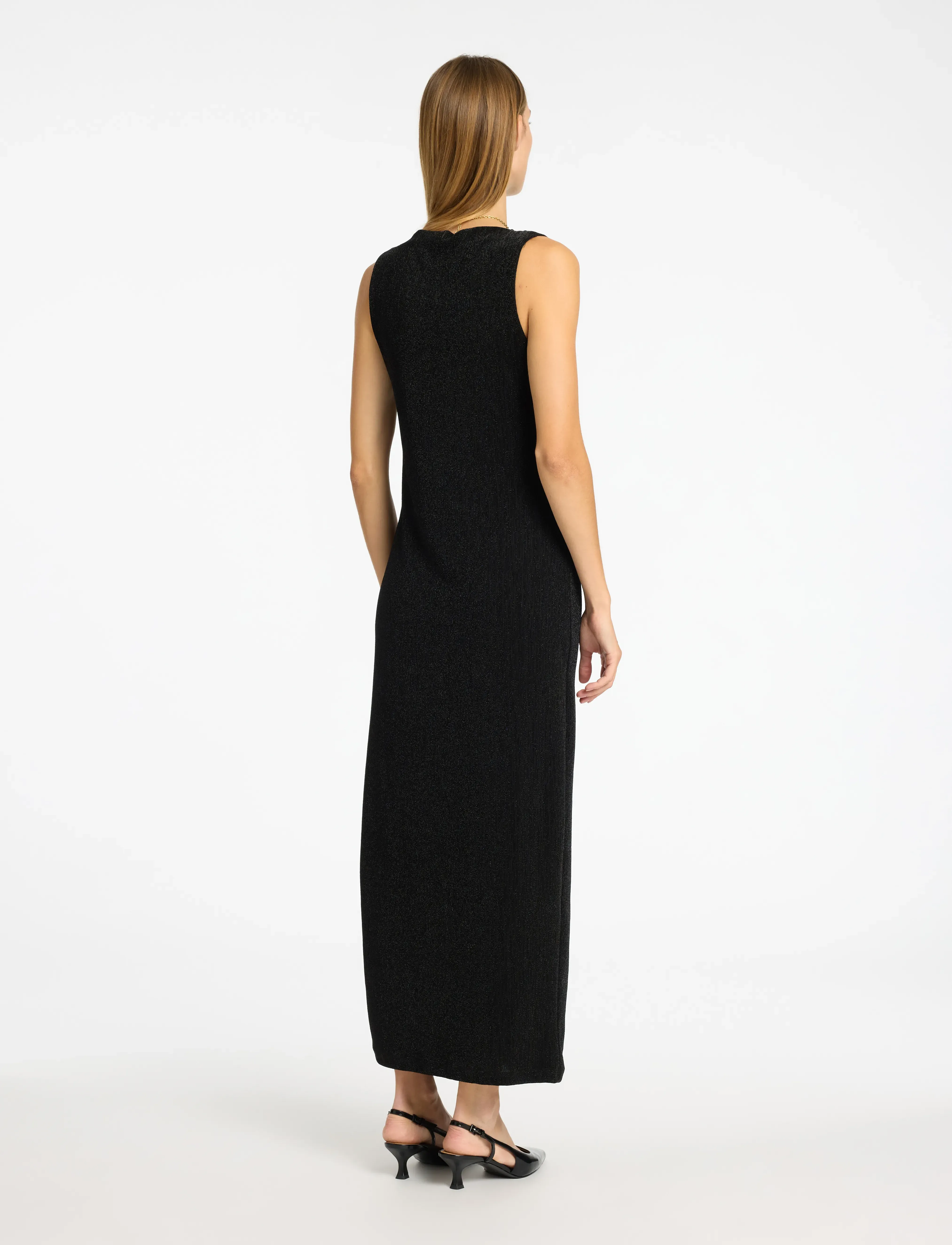 Selected - SLFANITA TWISTED ANKLE DRESS - aftenkjoler - black - 4