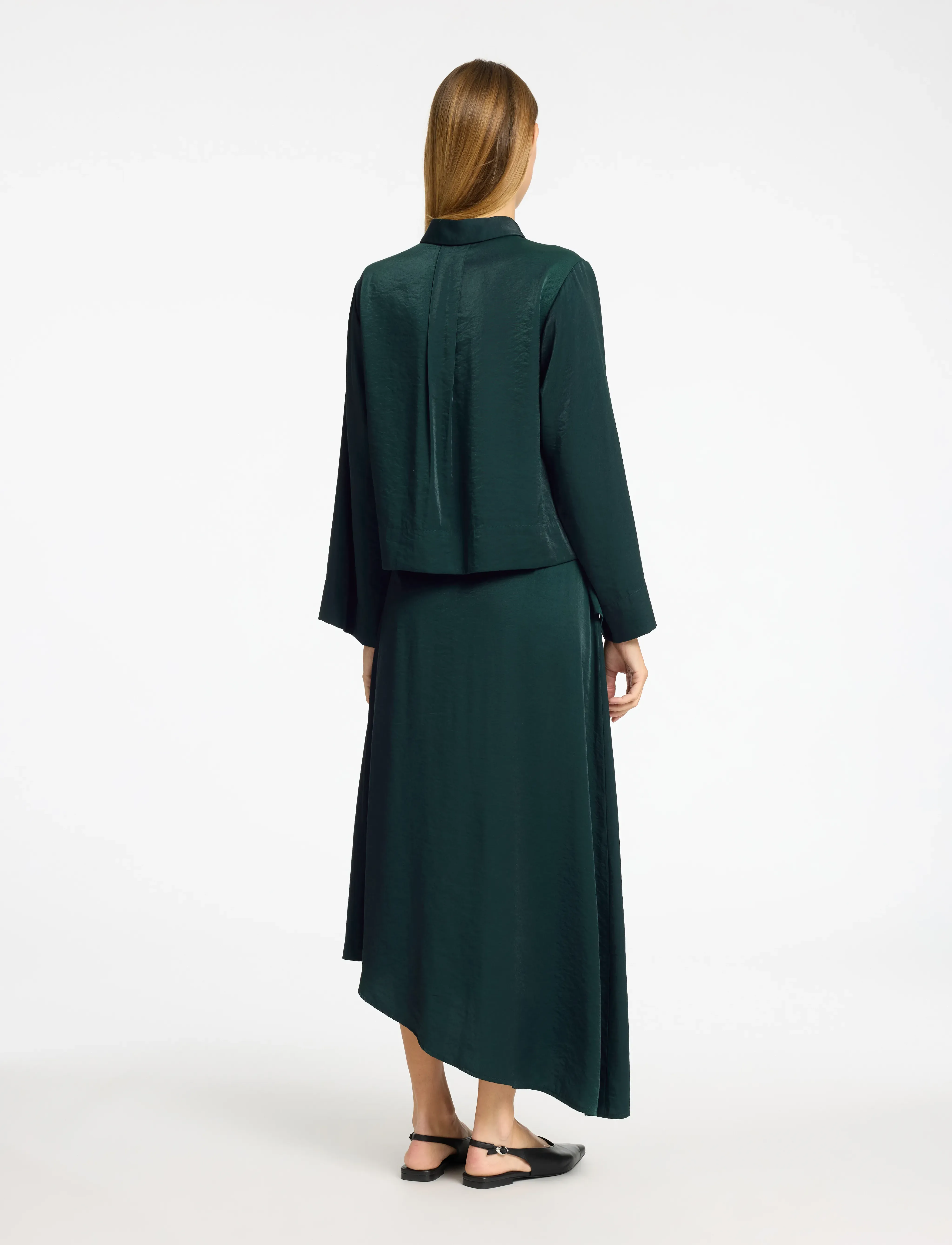Selected - SLFJEAN MW ASYMETRIC ANKLE SKIRT B - maxi röcke - scarab - 3