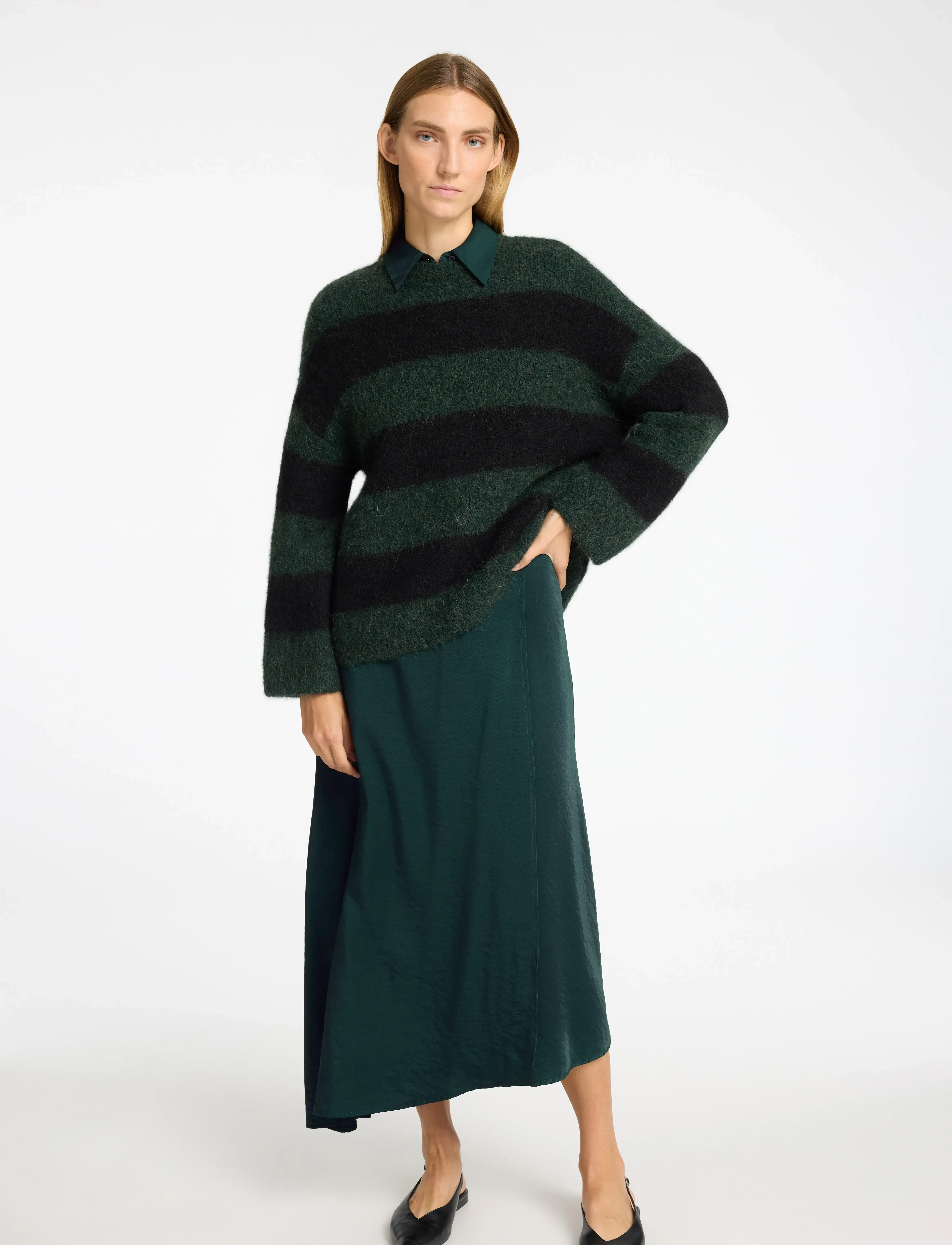 Selected - SLFJEAN MW ASYMETRIC ANKLE SKIRT B - maxi röcke - scarab - 4