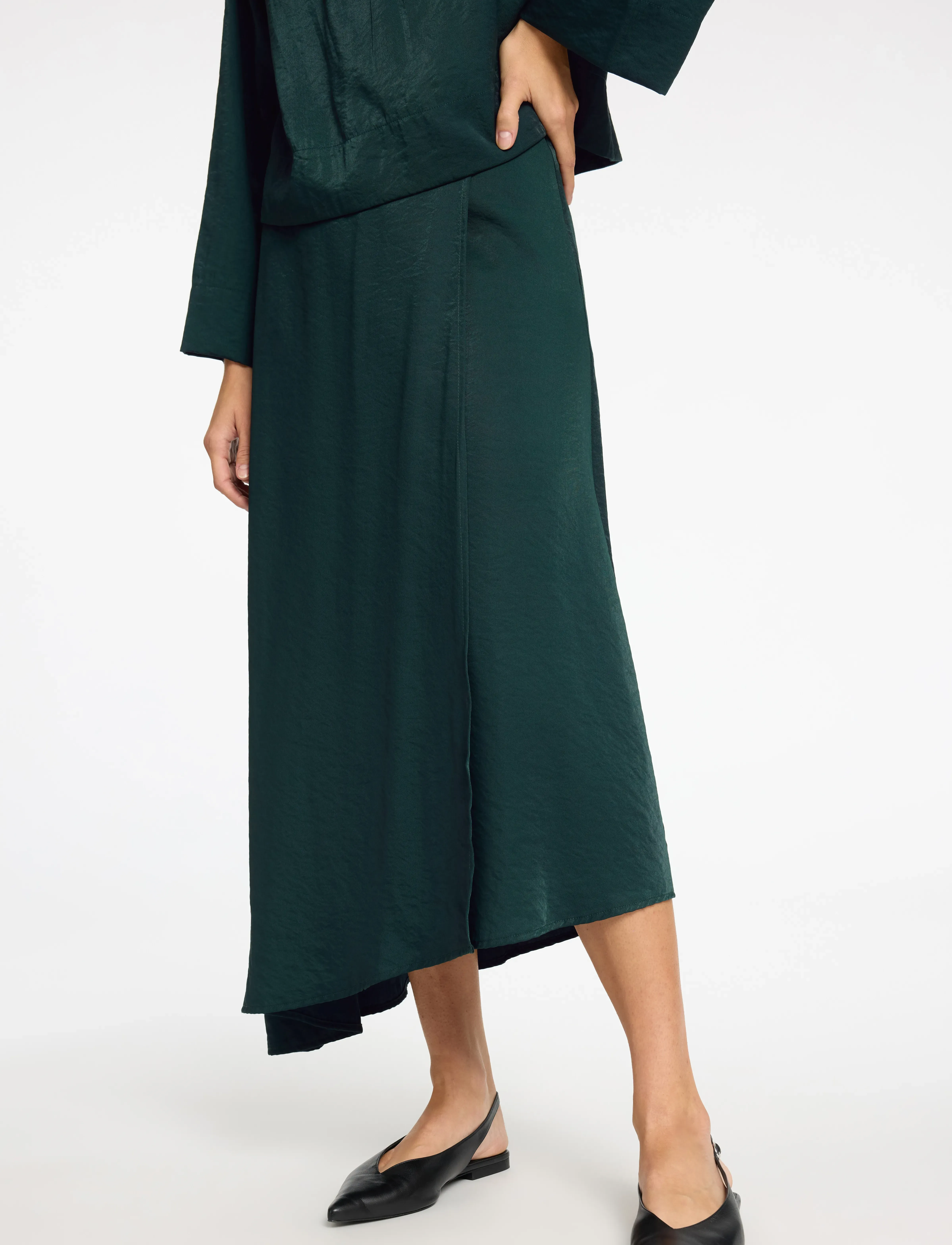 Selected - SLFJEAN MW ASYMETRIC ANKLE SKIRT B - maxi röcke - scarab - 5