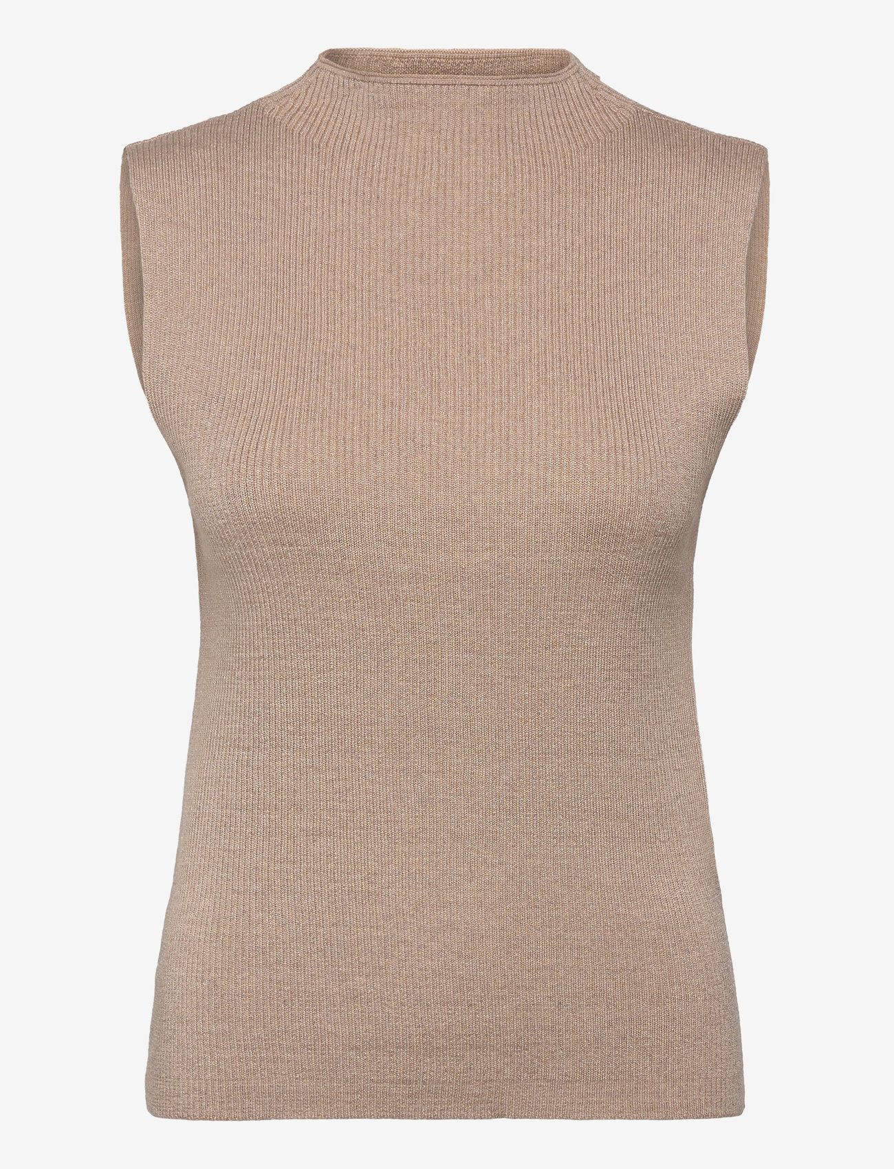 Selected - SLFLURA LUREX SL KNIT HIGH NECK - strikveste - irish cream - 1