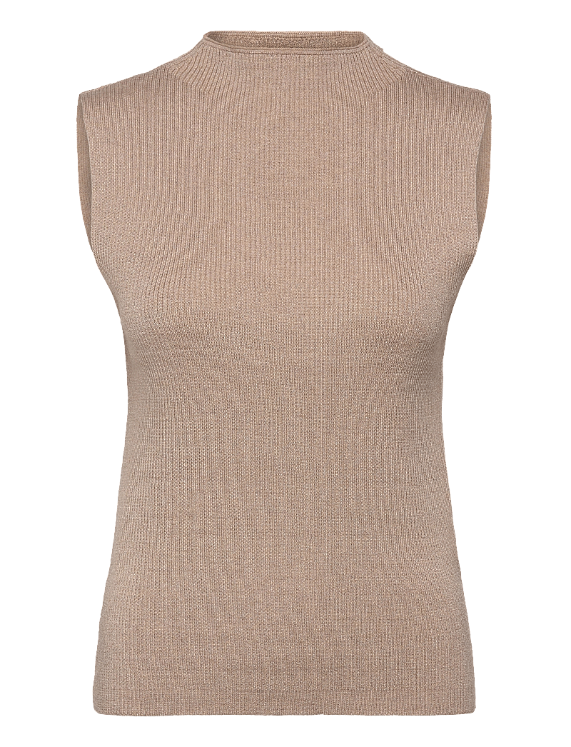 Selected - SLFLURA LUREX SL KNIT HIGH NECK - strikveste - irish cream - 1