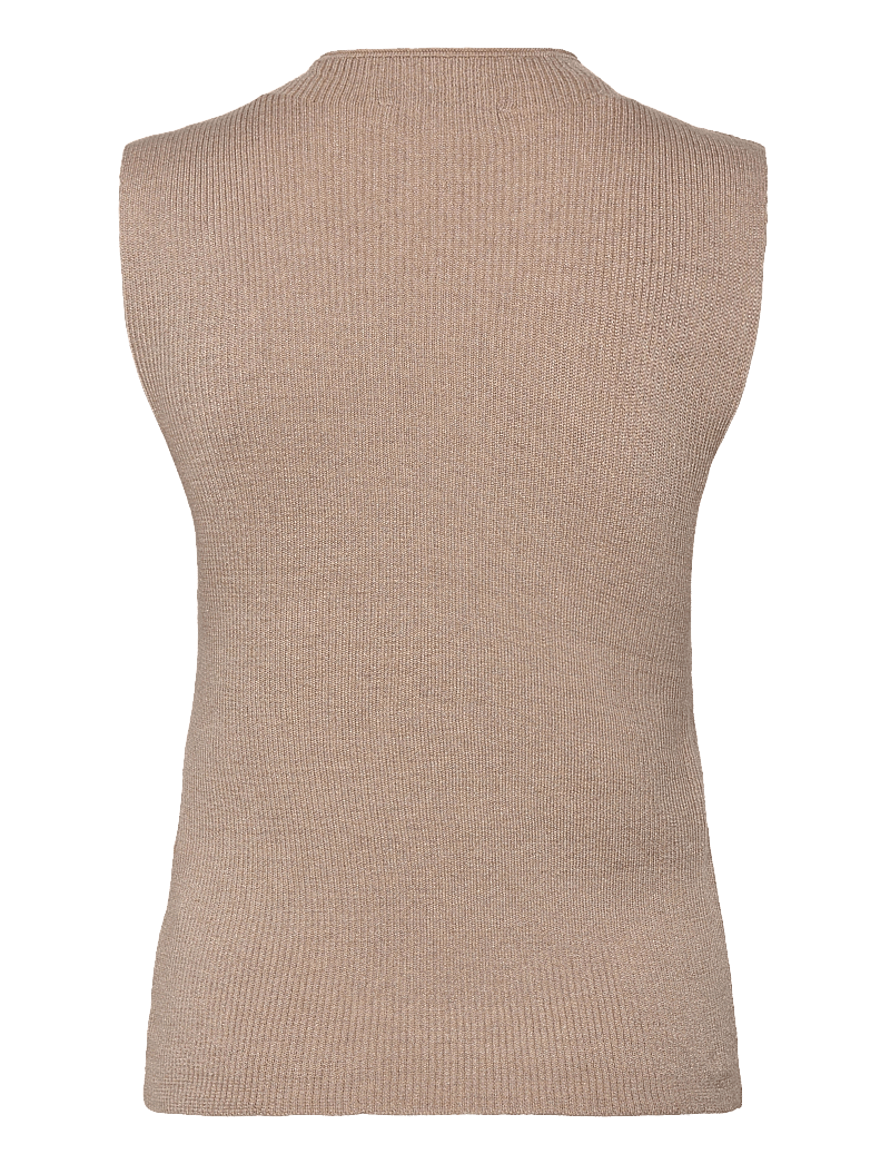 Selected - SLFLURA LUREX SL KNIT HIGH NECK - strikveste - irish cream - 2