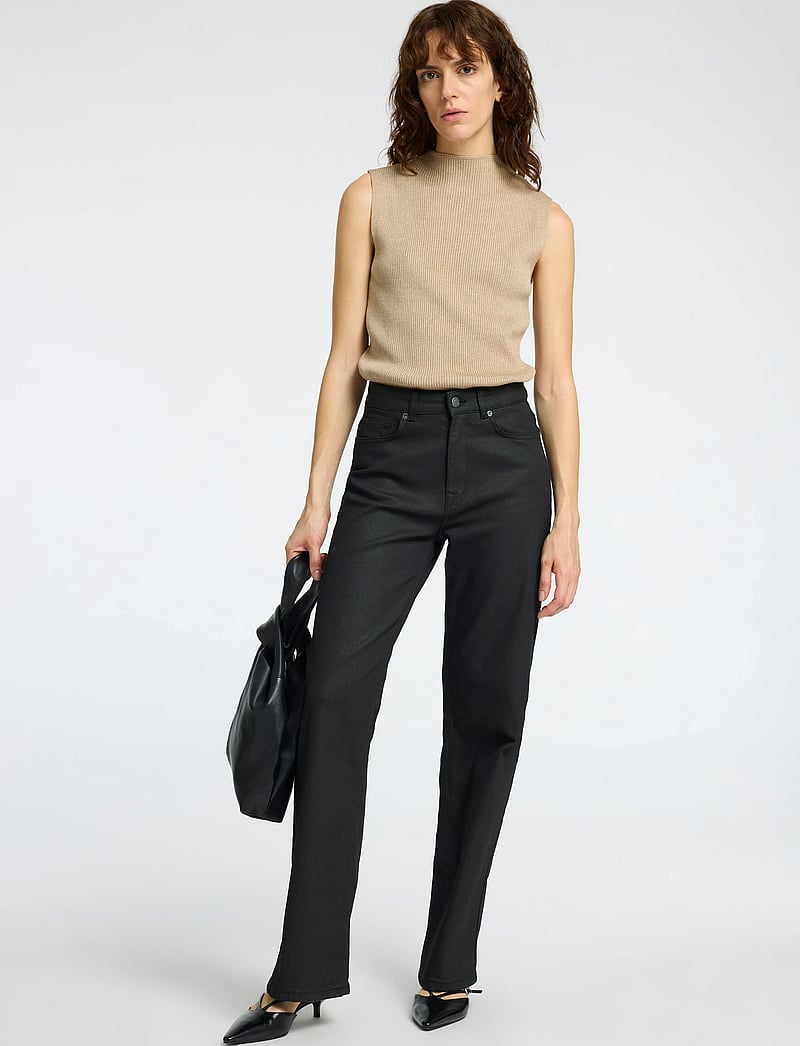 Selected - SLFLURA LUREX SL KNIT HIGH NECK - strikveste - irish cream - 5