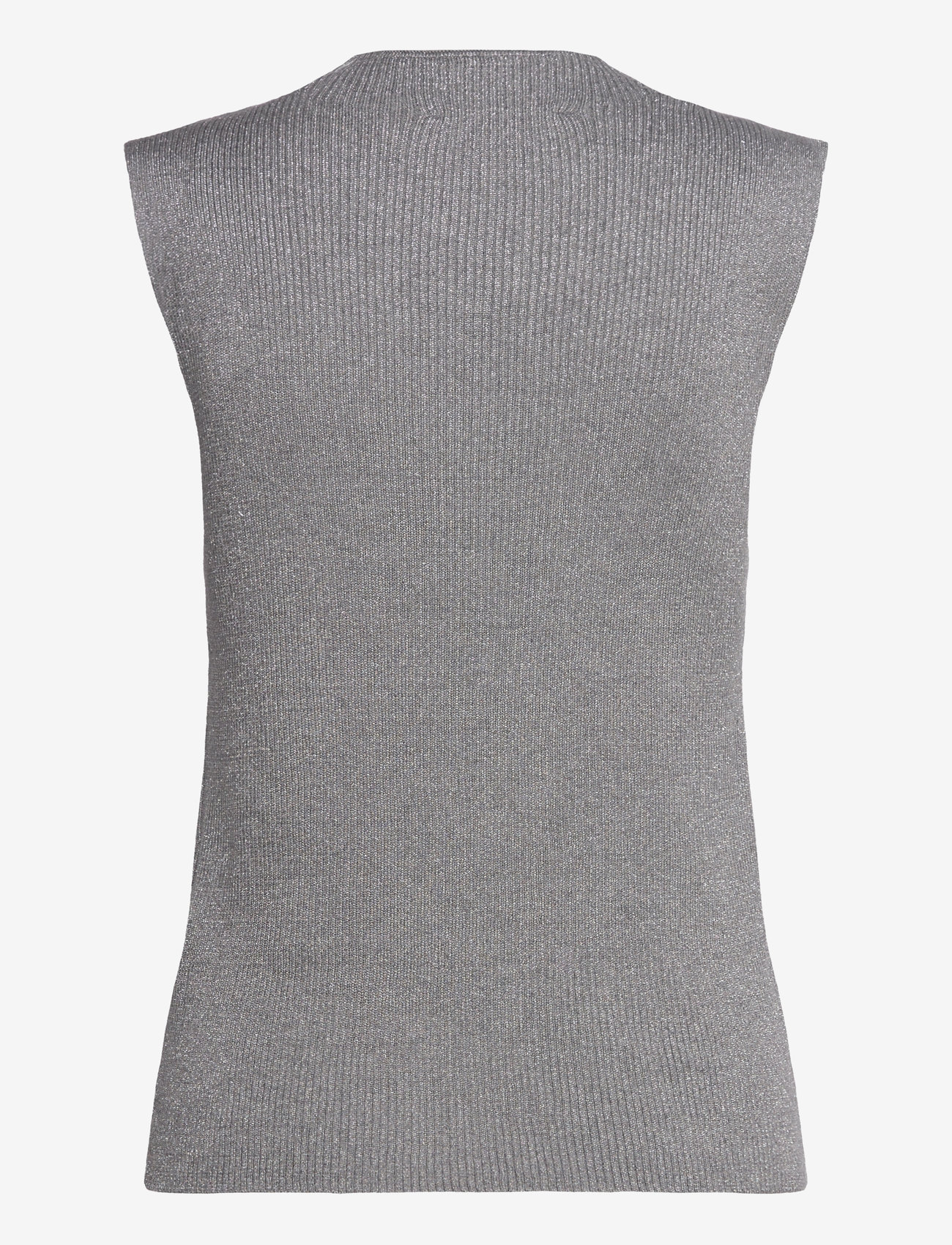 Selected - SLFLURA LUREX SL KNIT HIGH NECK - knitted vests - medium grey melange - 1