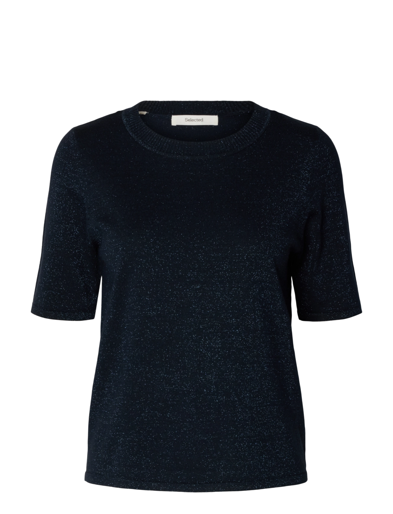 Selected SLWLURA 2/4 KNIT O-NECK - Pullover - DARK SAPPHIRE / navy