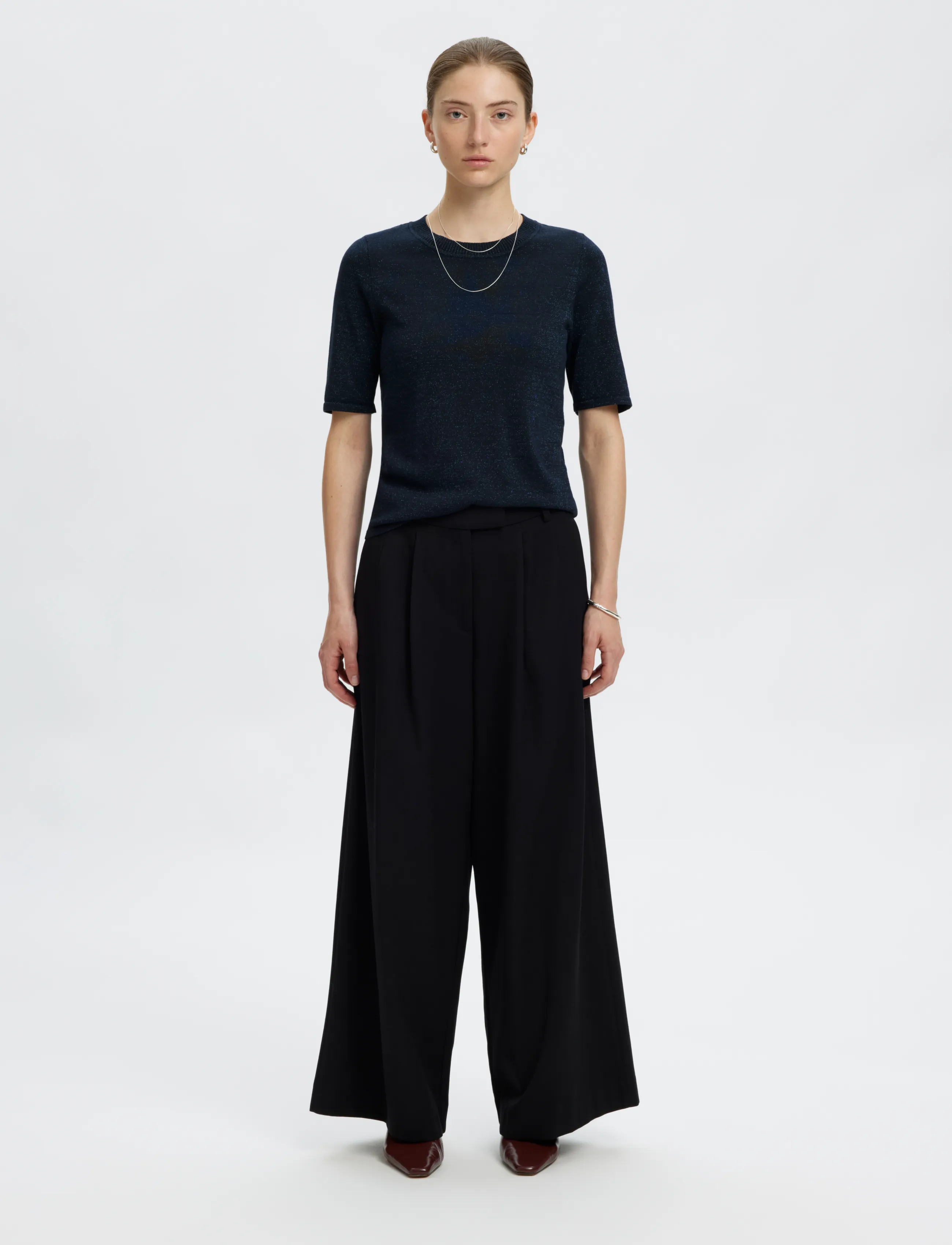 Selected - SLWLURA 2/4 KNIT O-NECK - pullover - dark sapphire - 3