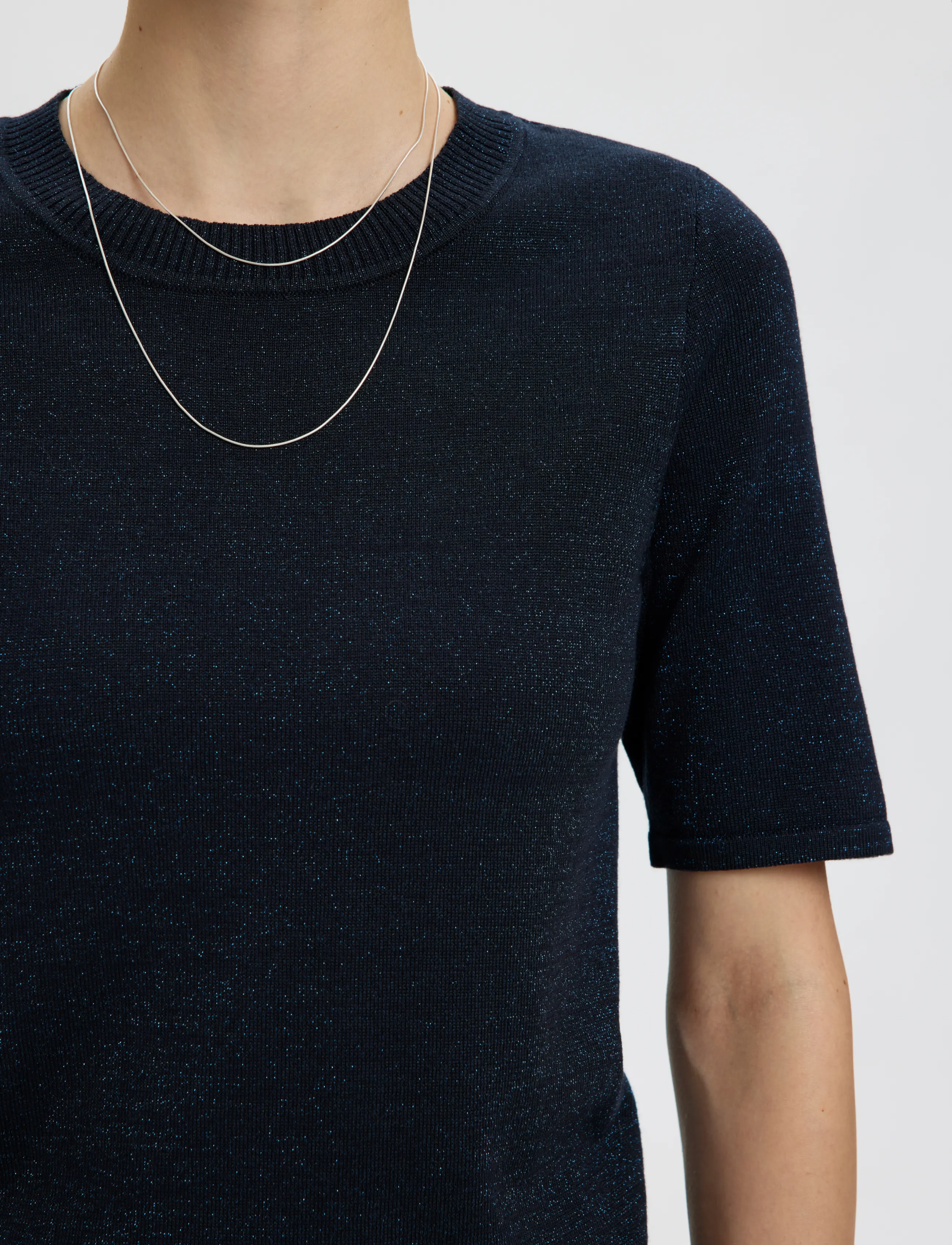 Selected - SLWLURA 2/4 KNIT O-NECK - pullover - dark sapphire - 4