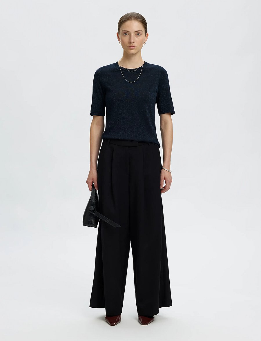Selected - SLWLURA 2/4 KNIT O-NECK - pullover - dark sapphire - 5