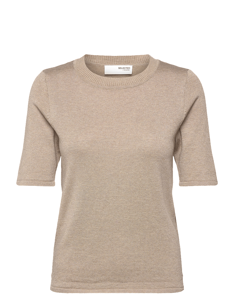 Selected - SLWLURA 2/4 KNIT O-NECK - pullover - irish cream - 1