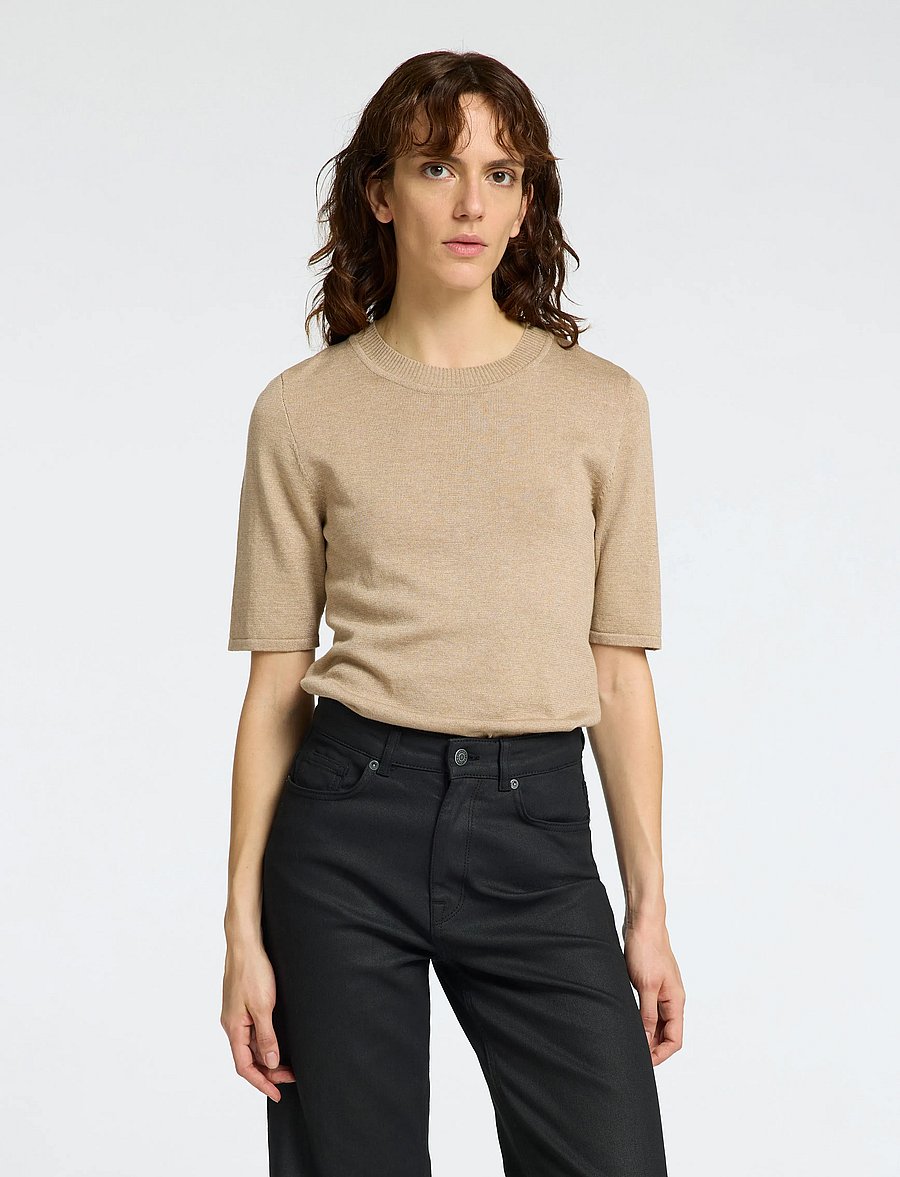 Selected - SLWLURA 2/4 KNIT O-NECK - pullover - irish cream - 0