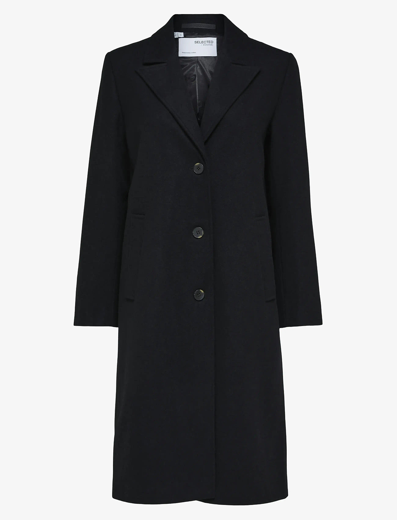 Selected - SLFNEW ALMA WOOL COAT NOOS - winterjacken - black - 1