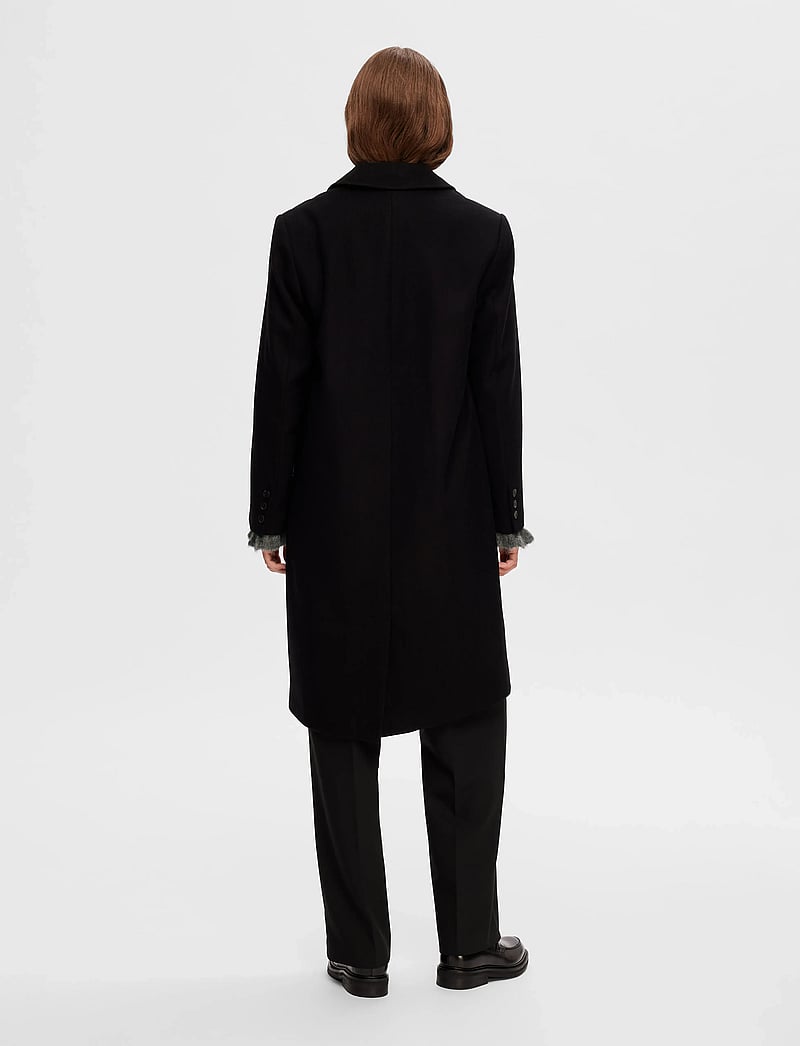 Selected - SLFNEW ALMA WOOL COAT NOOS - uldfrakker - black - 3