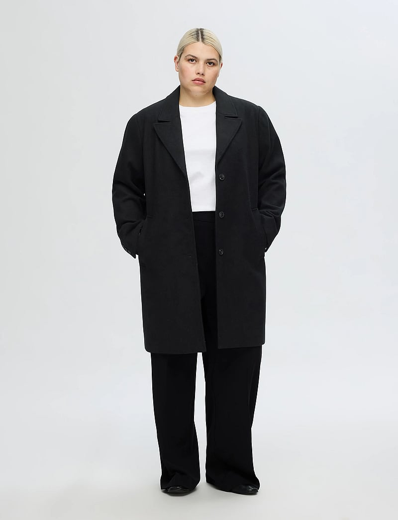 Selected - SLFNEW ALMA WOOL COAT NOOS - uldfrakker - black - 4