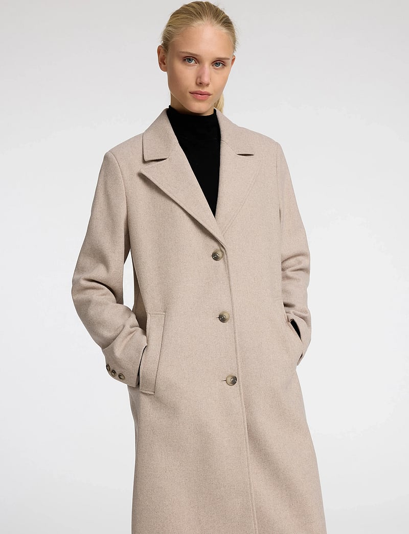 Selected - SLFNEW ALMA WOOL COAT NOOS - uldfrakker - sandshell - 5