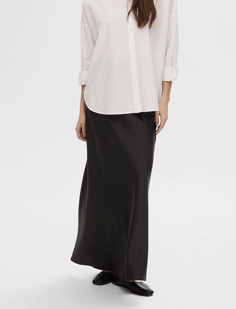 Selected - SLFLENA HW ANKLE SKIRT NOOS - maksiseelikud - black - 0