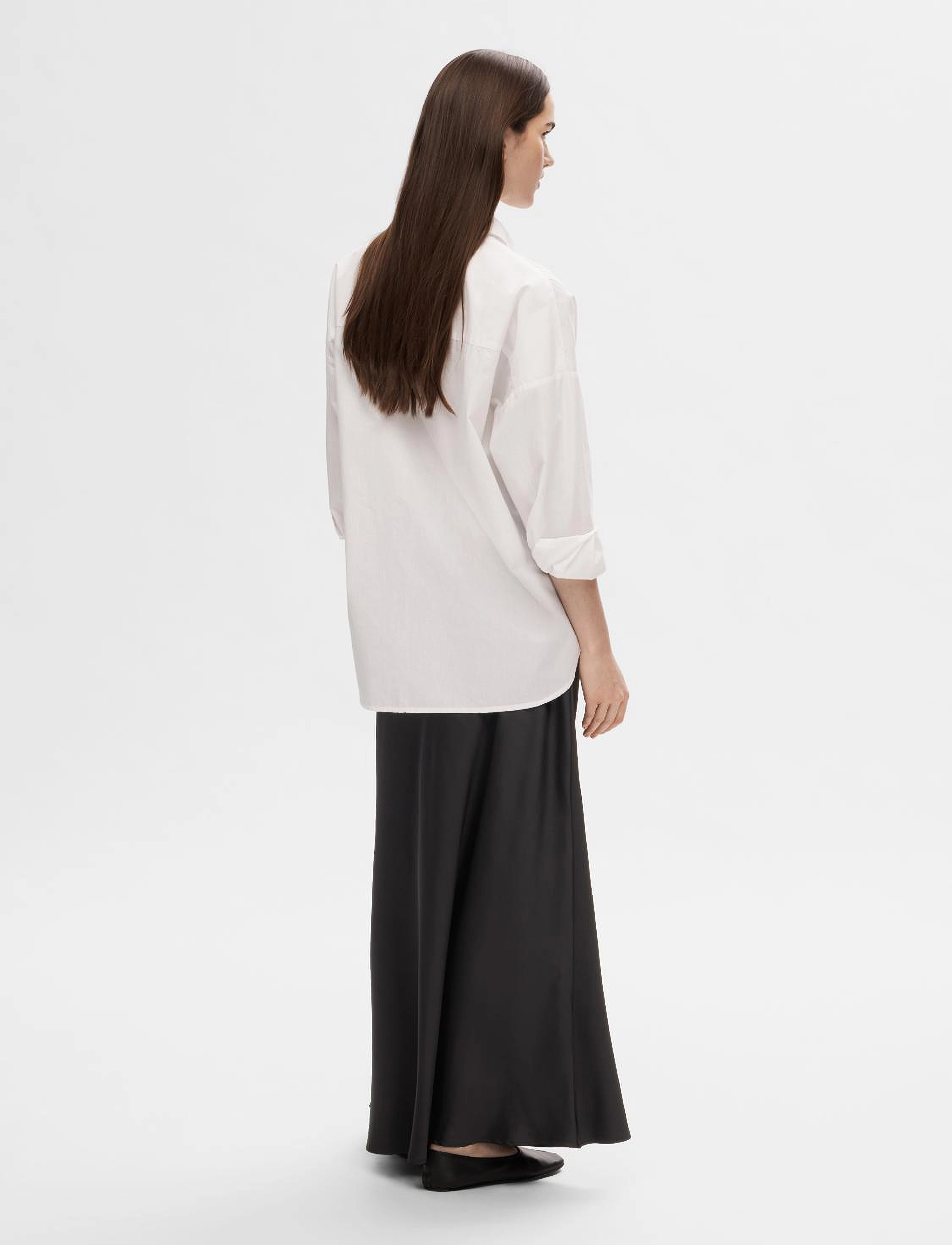 Selected - SLFLENA HW ANKLE SKIRT NOOS - maxi nederdele - black - 2