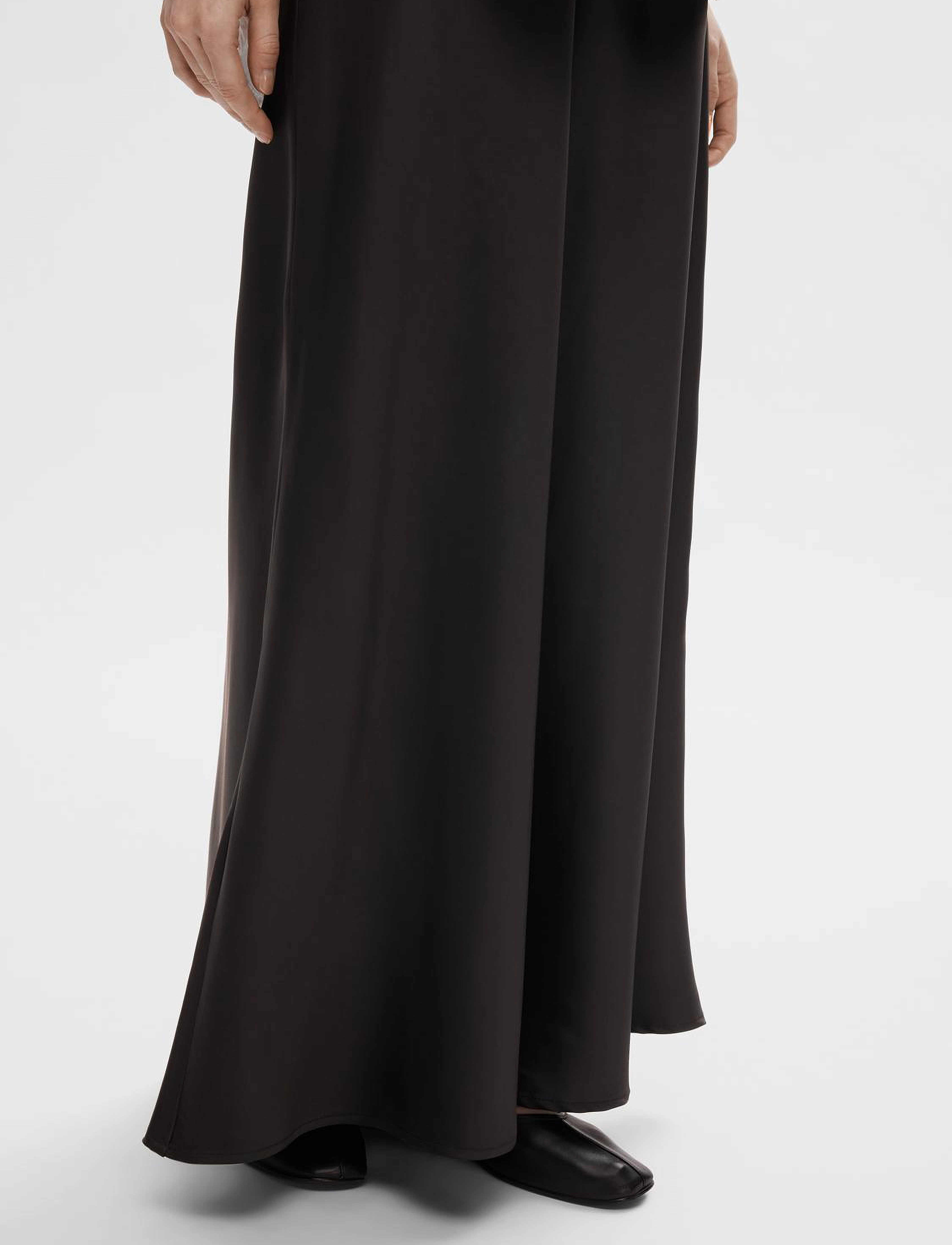 Selected - SLFLENA HW ANKLE SKIRT NOOS - maxi nederdele - black - 4