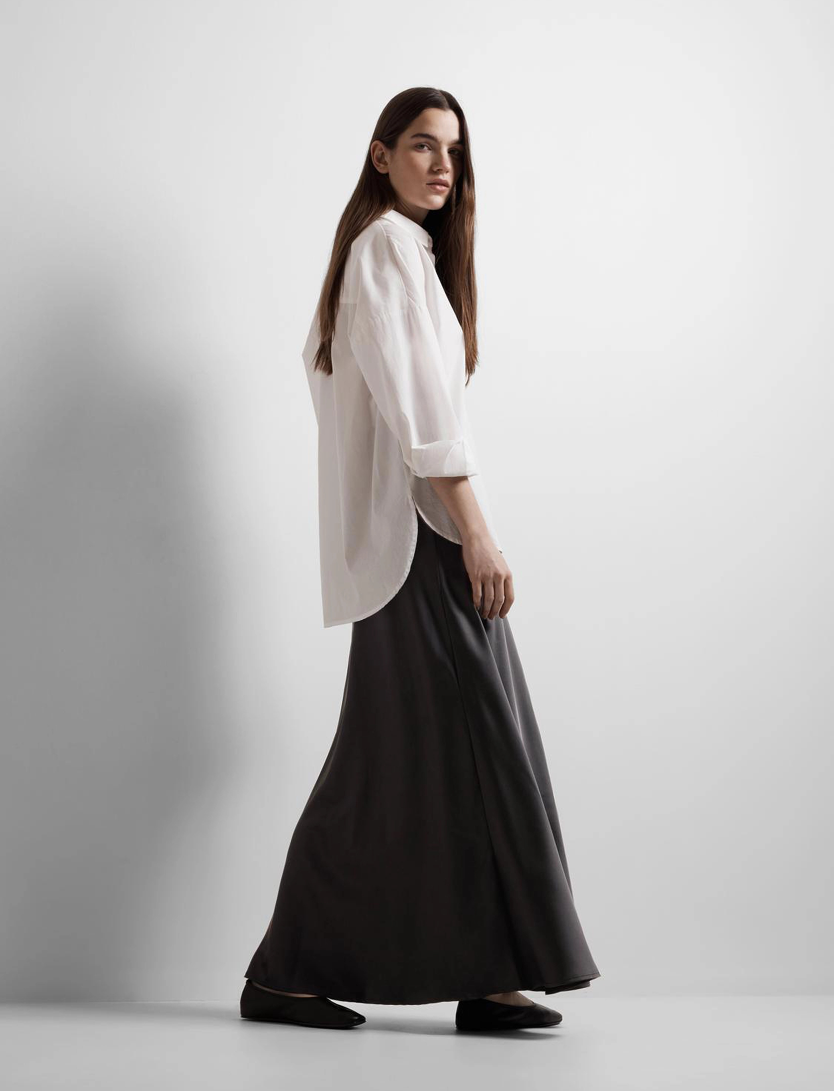 Selected - SLFLENA HW ANKLE SKIRT NOOS - maxi nederdele - black - 3
