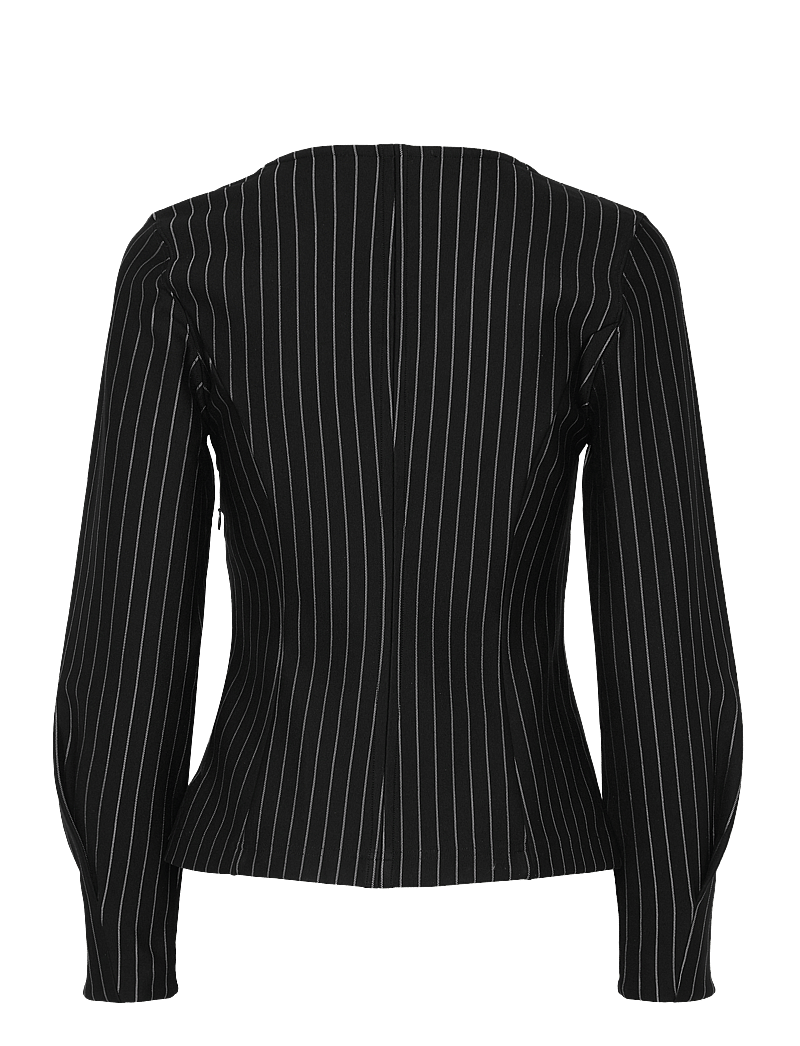 Selected - SLFPENNIE LS V-NECK TOP - langärmlige blusen - black - 2