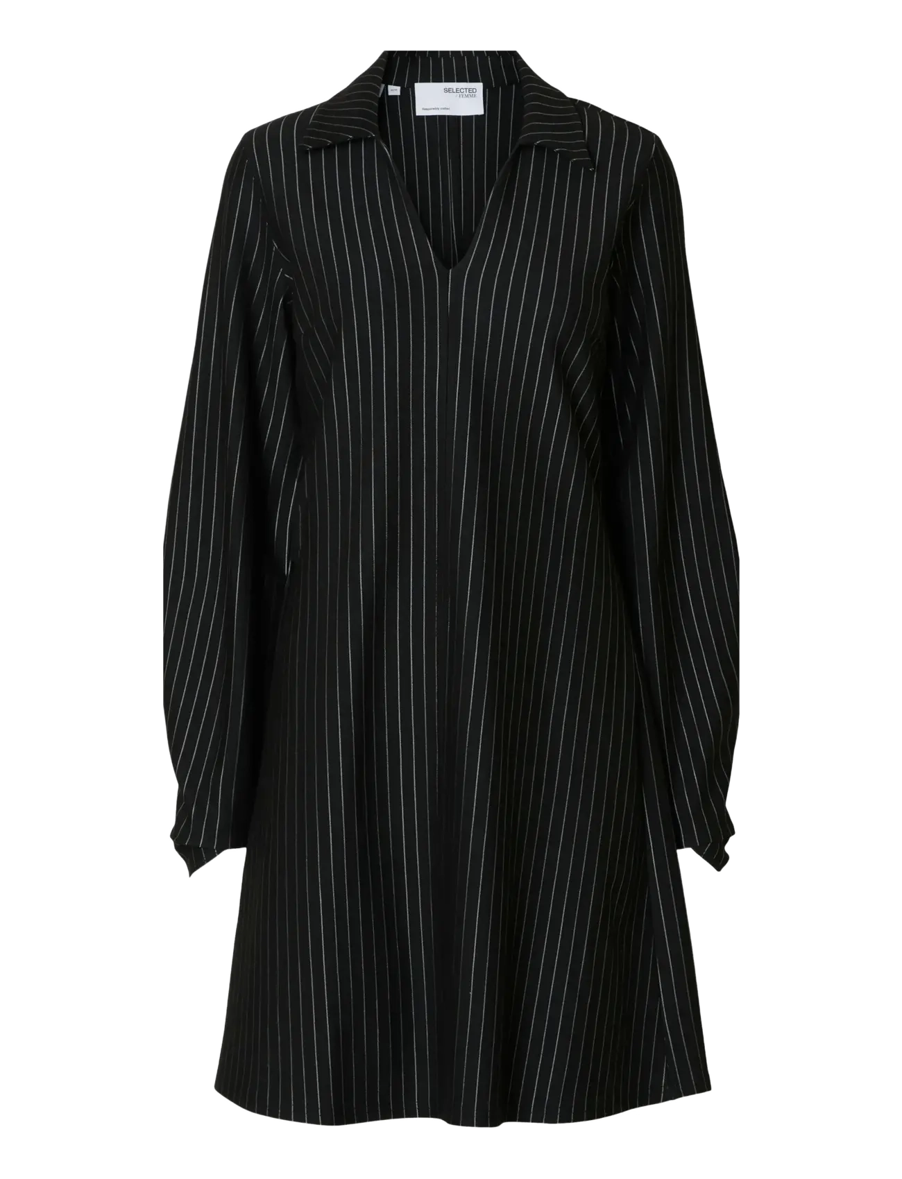 Selected SLFPENNIE LS SHORT DRESS - Selected - BLACK / black