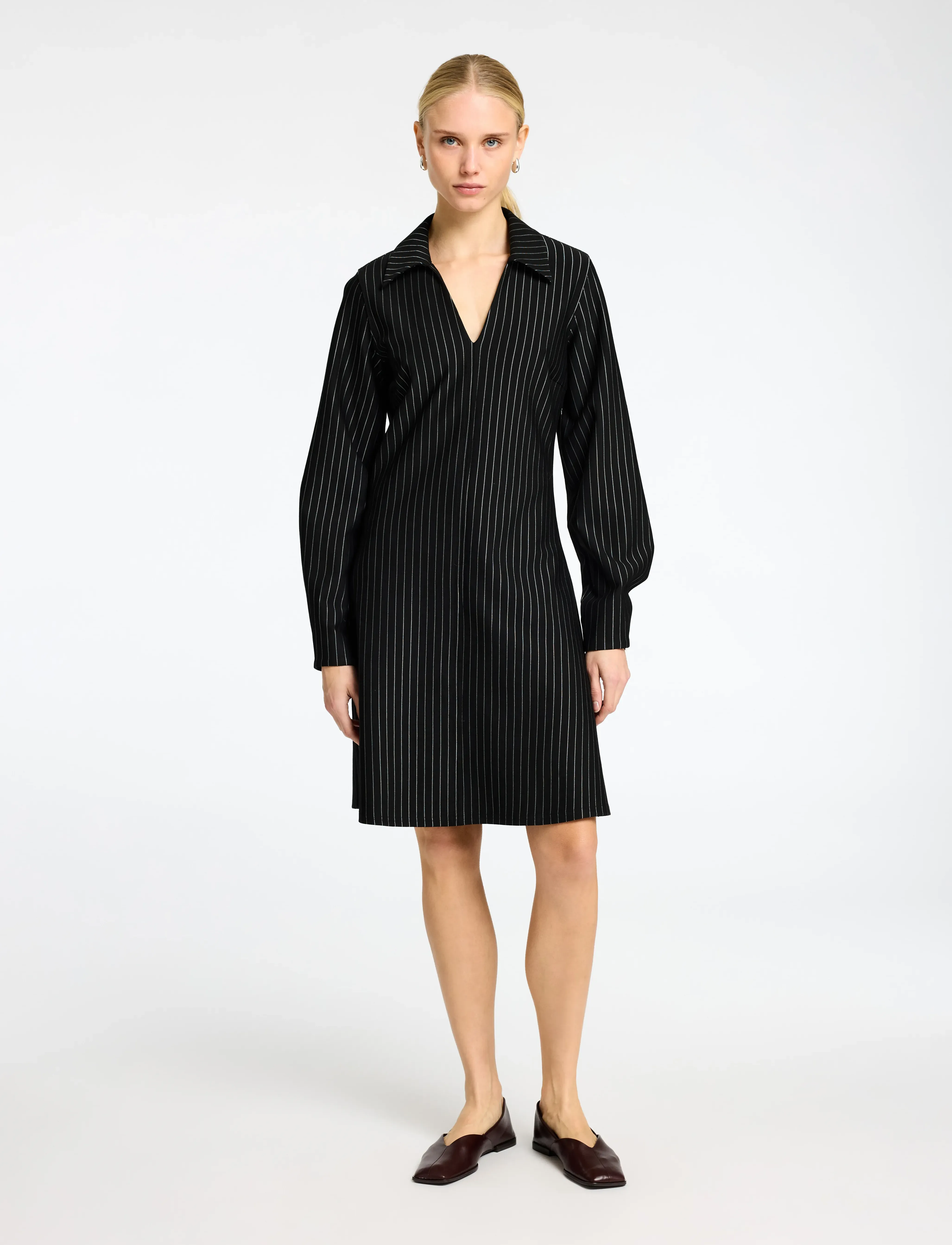 Selected - SLFPENNIE LS SHORT DRESS - hemdkleider - black - 3