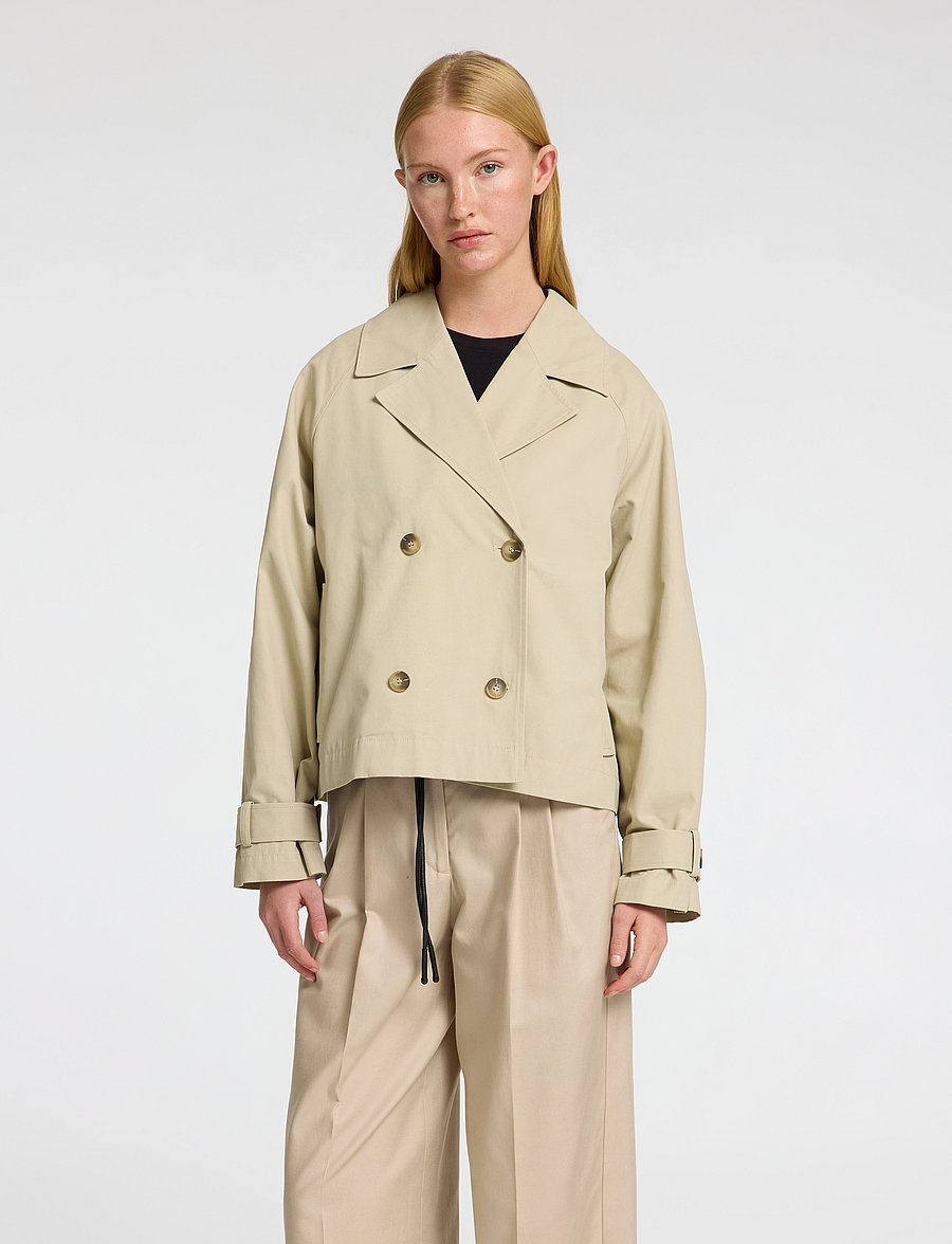 Selected - SLFCILO SHORT TRENCHCOAT NOOS - utilityjackor - island fossil - 0