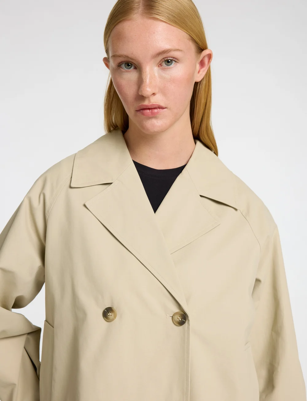 Selected - SLFCILO SHORT TRENCHCOAT NOOS - utility jakid - island fossil - 4