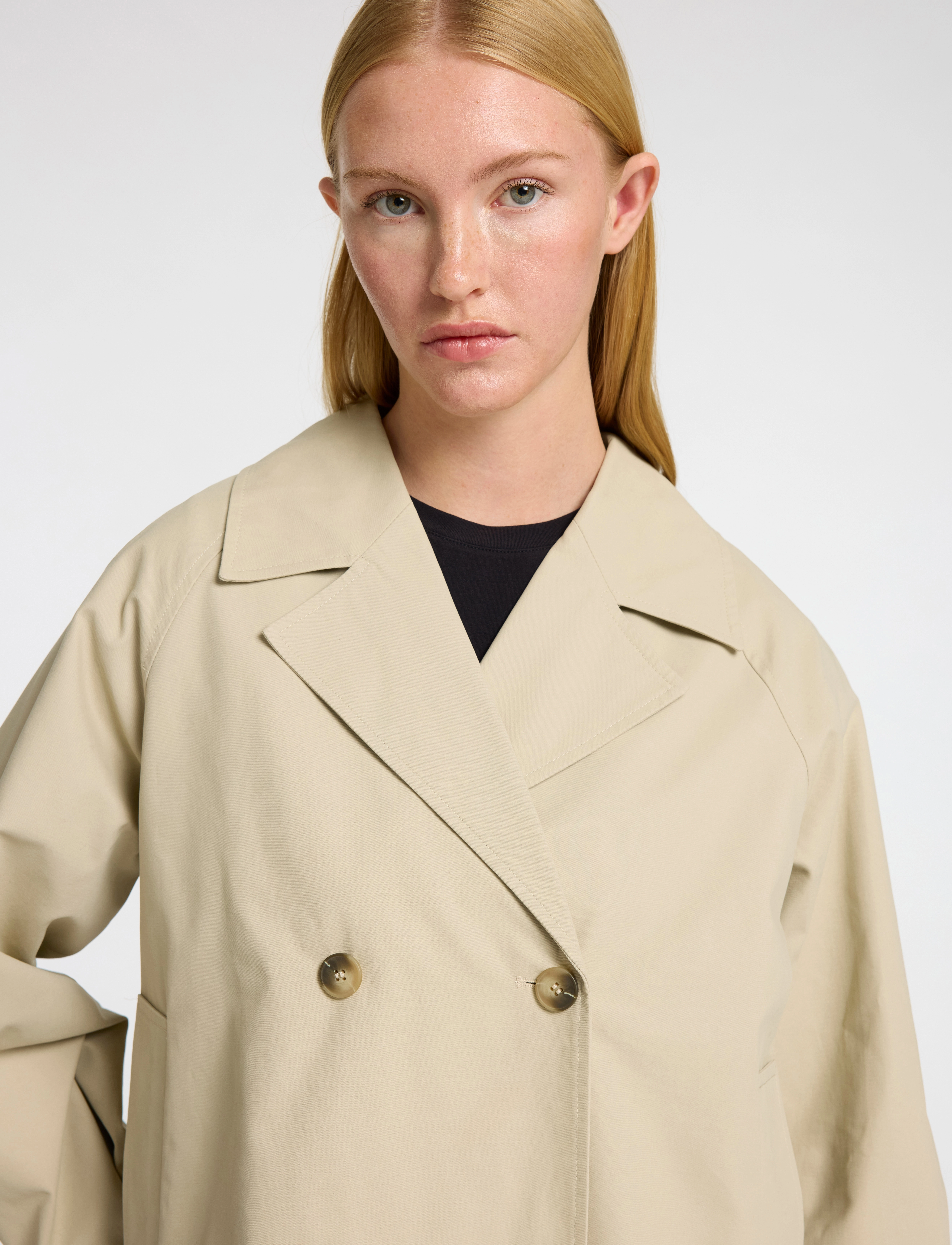 Selected - SLFCILO SHORT TRENCHCOAT NOOS - island fossil - 4