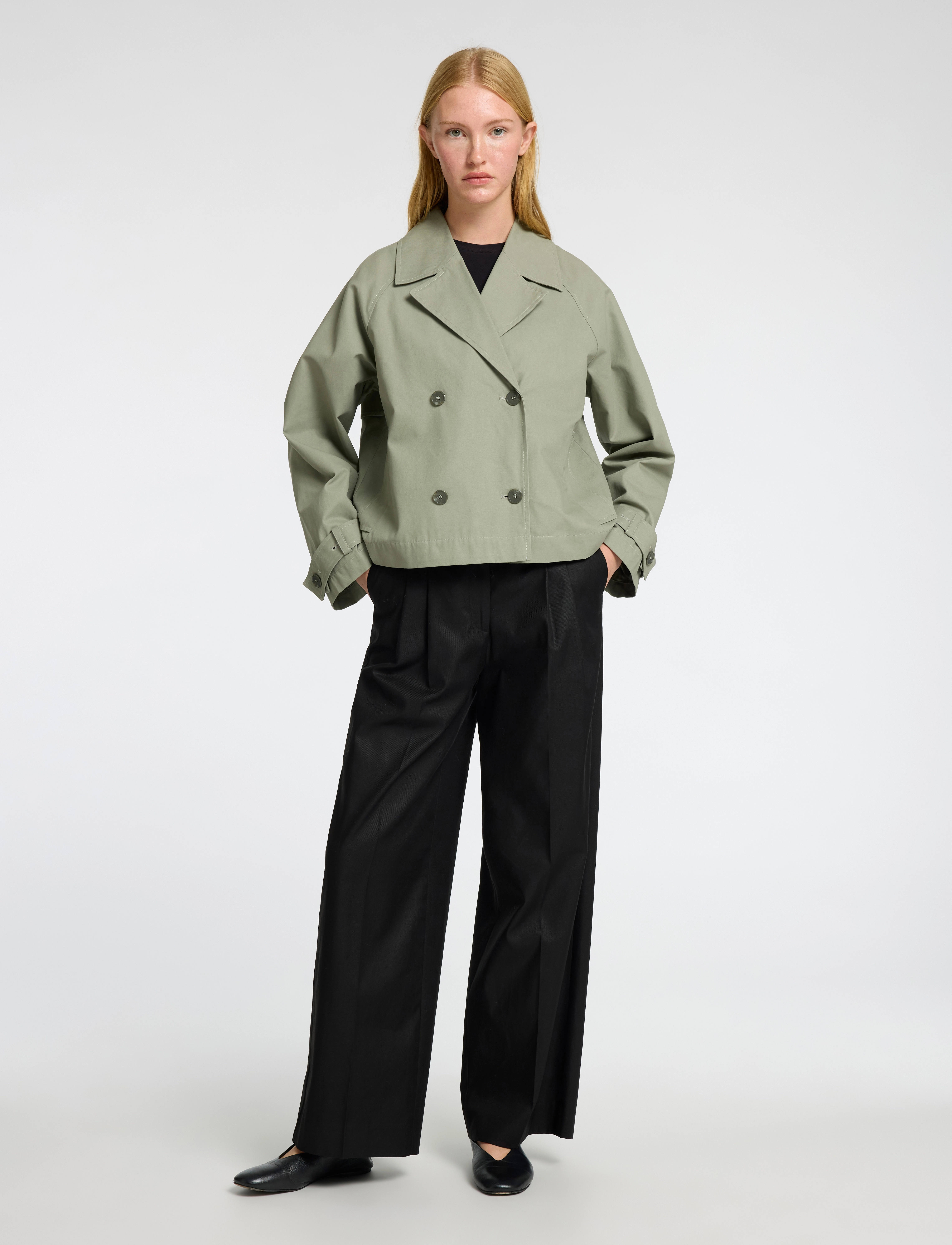Selected - SLFCILO SHORT TRENCHCOAT NOOS - utility-jacken - vetiver - 3