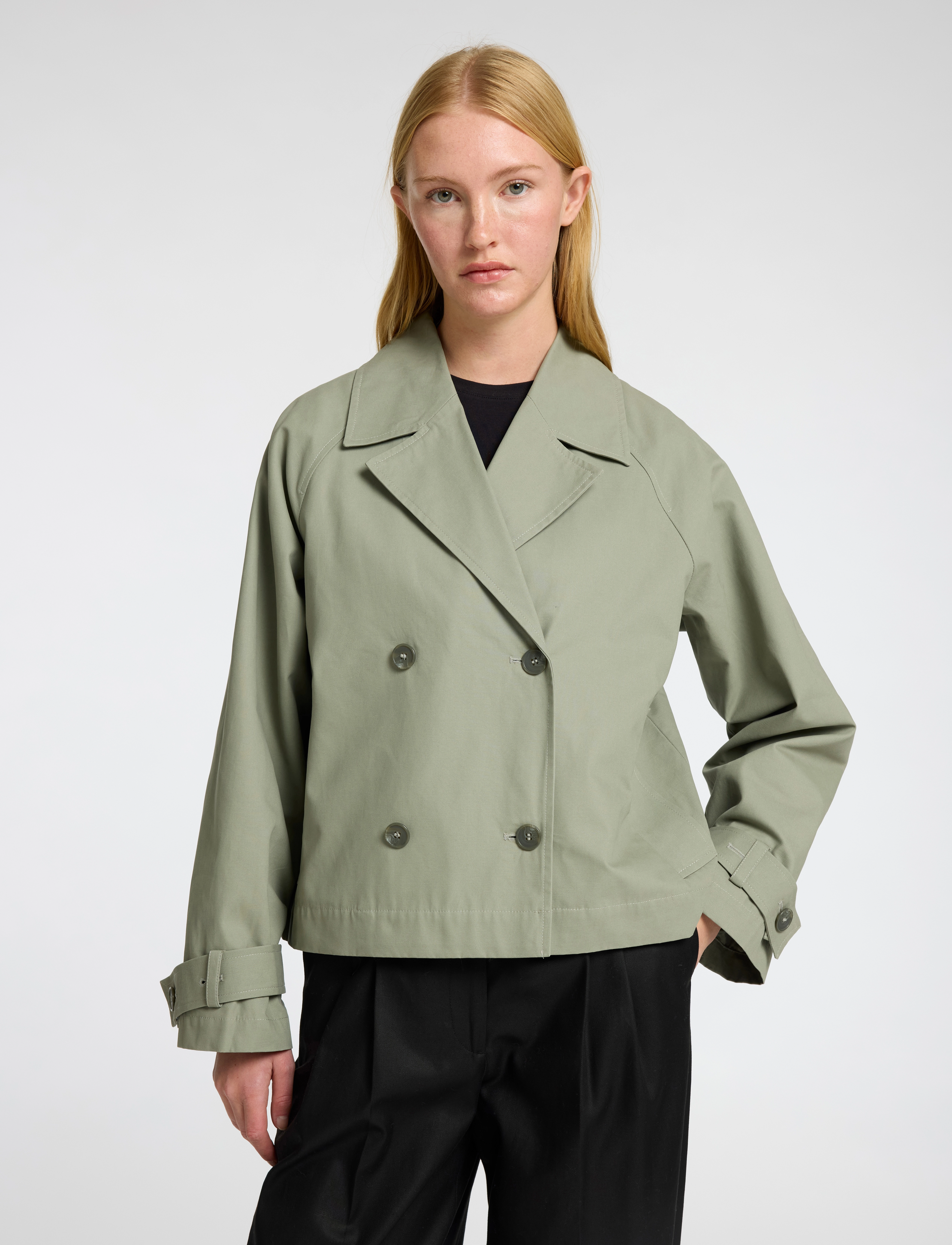 Selected - SLFCILO SHORT TRENCHCOAT NOOS - utility-jacken - vetiver - 4