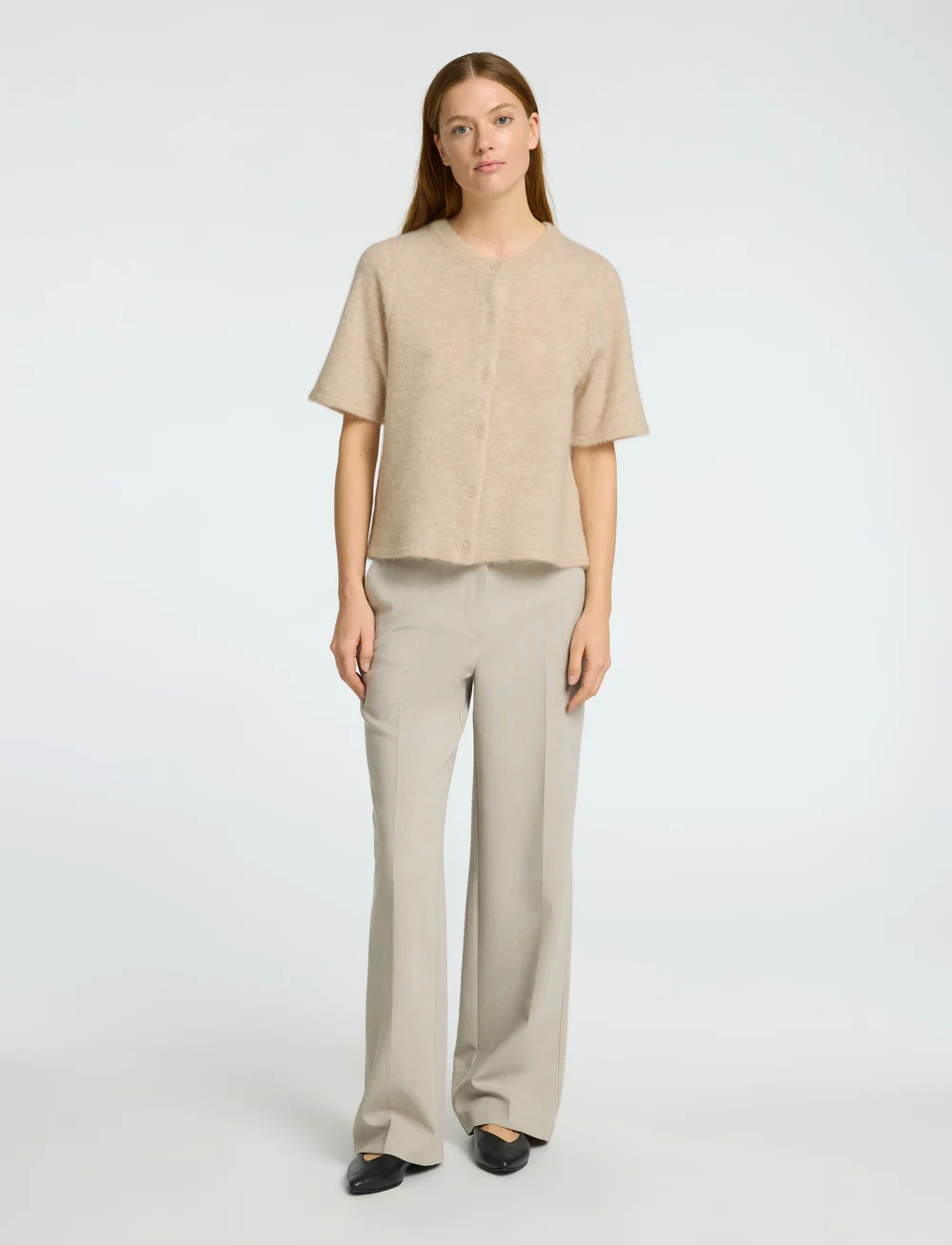 Selected - SLFLULU 2/4 KNIT CARDIGAN NOOS - kardiganid - birch - 0