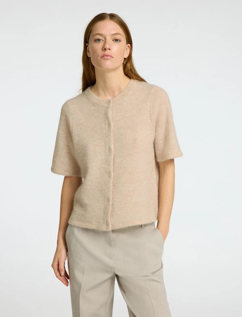 Selected - SLFLULU 2/4 KNIT CARDIGAN NOOS - kardiganid - birch - 3