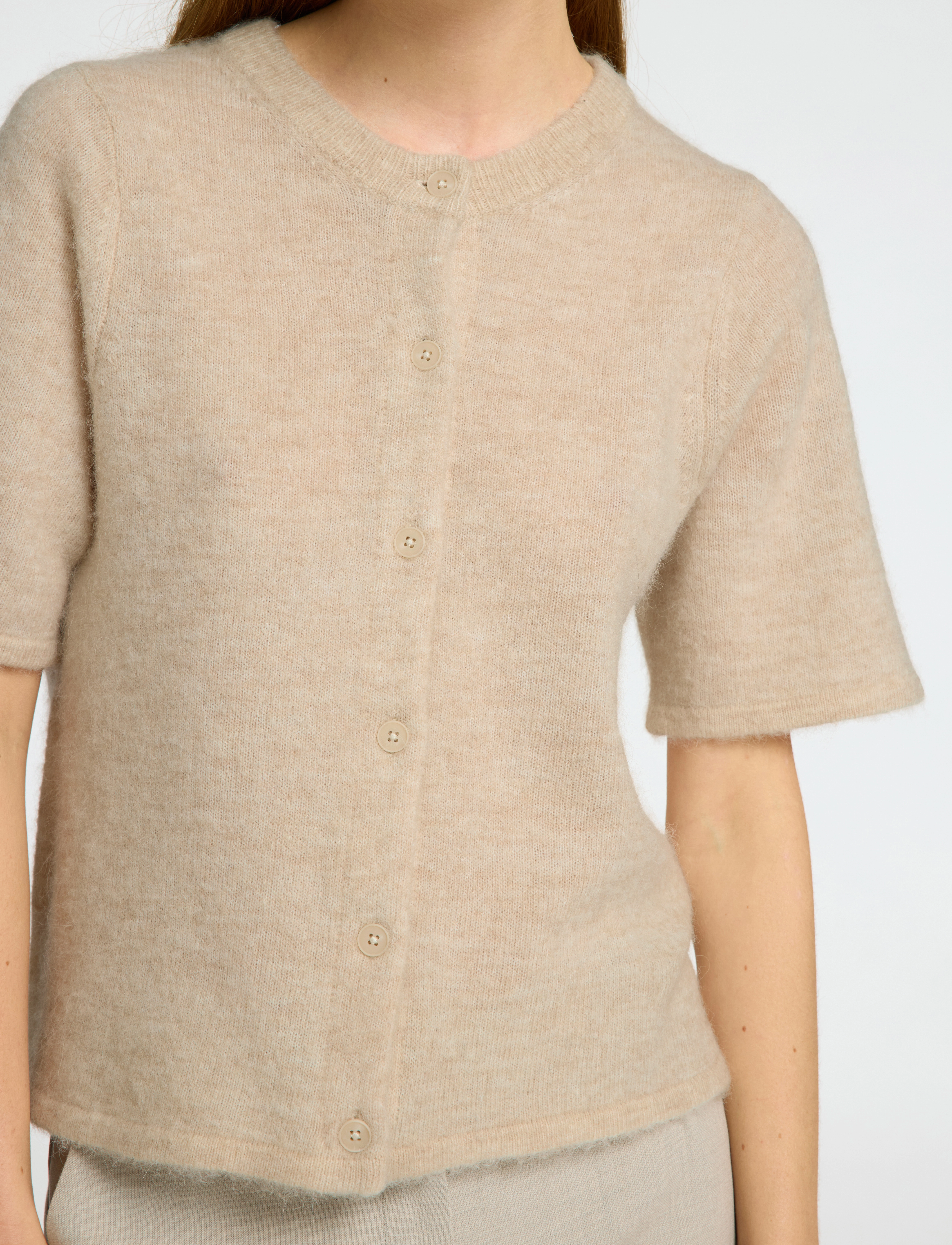 Selected - SLFLULU 2/4 KNIT CARDIGAN NOOS - gilets - birch - 4