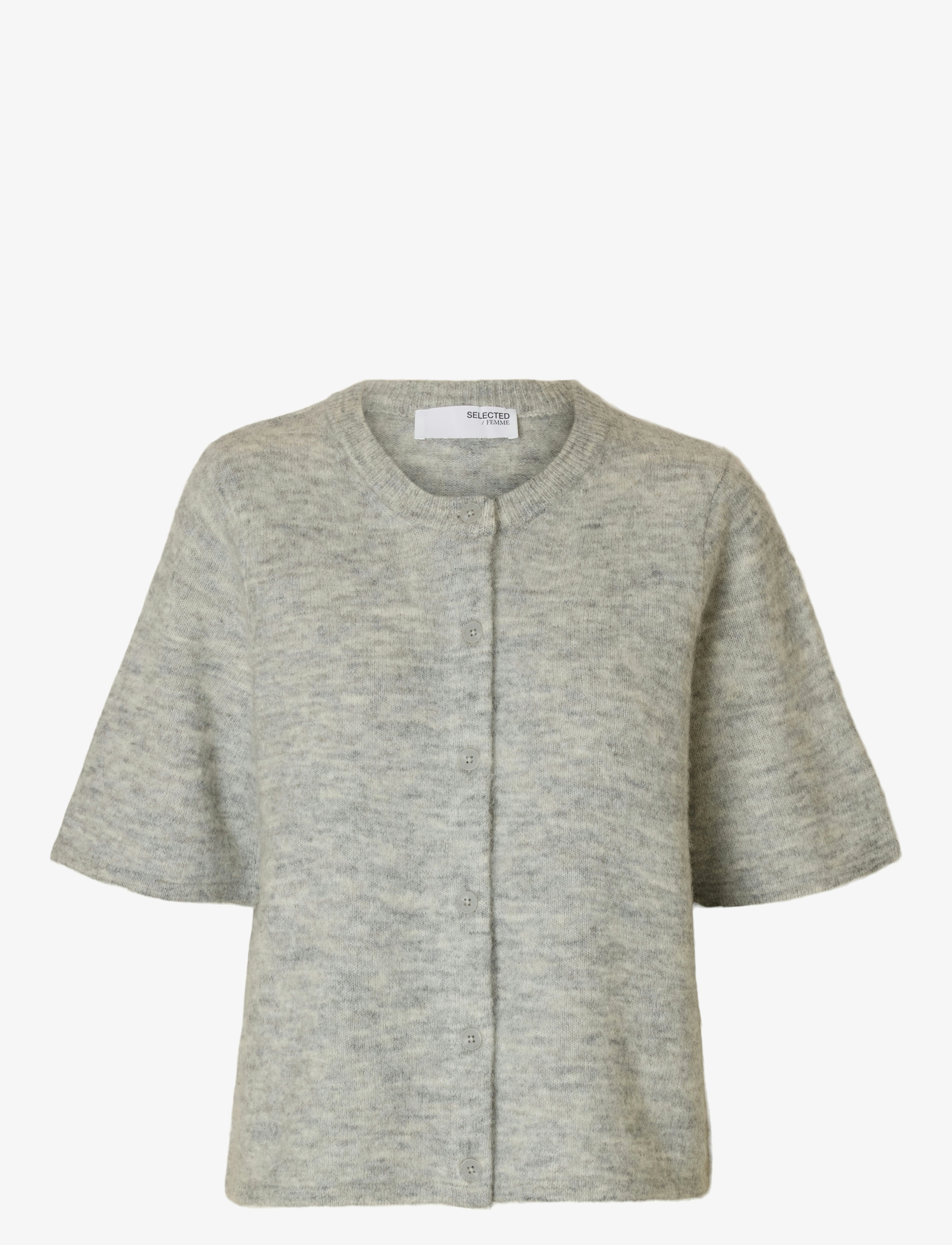 Selected SLFLULU 2/4 KNIT CARDIGAN NOOS - Cardigans - LIGHT GREY MELANGE / grey