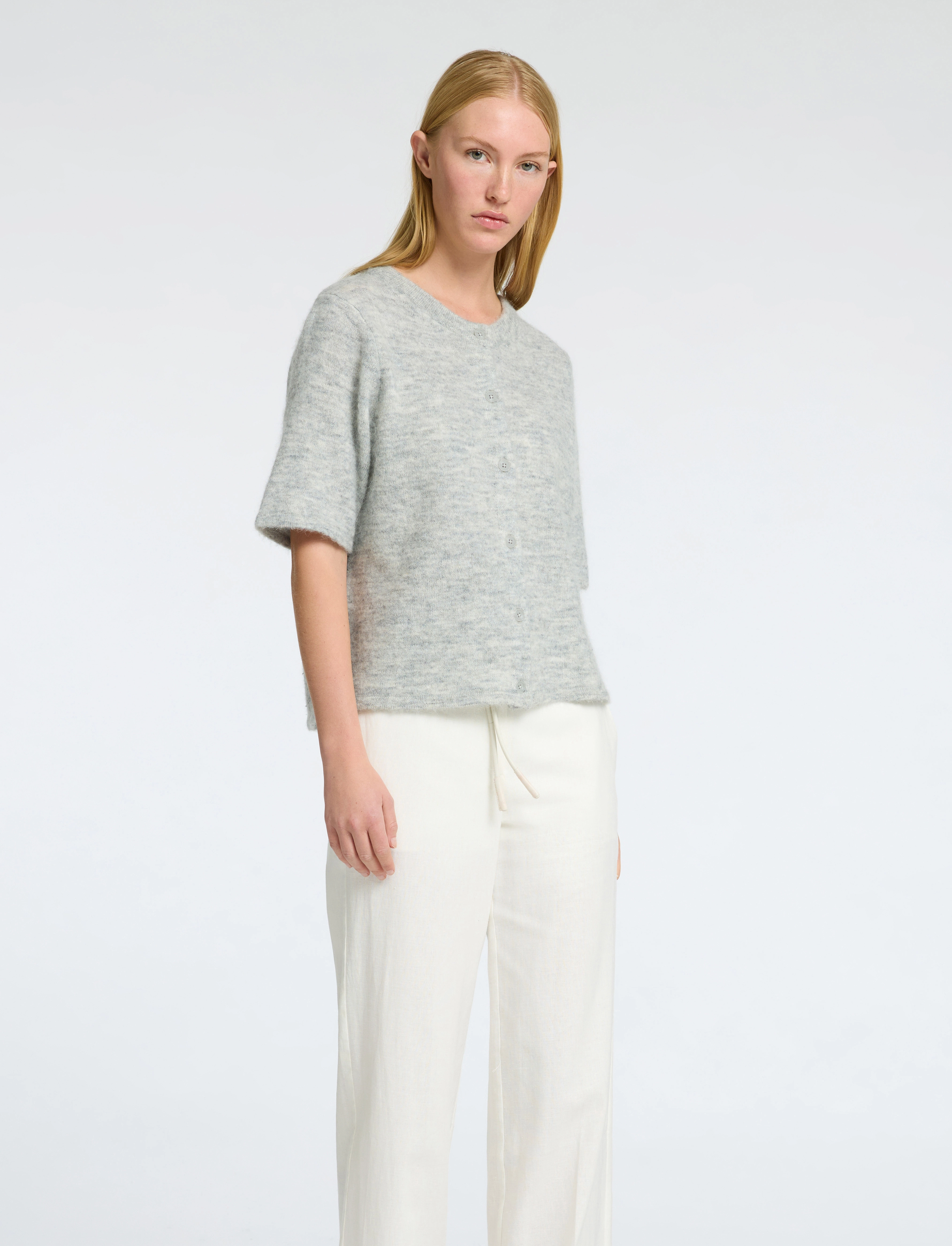 Selected - SLFLULU 2/4 KNIT CARDIGAN NOOS - strickjacken - light grey melange - 3