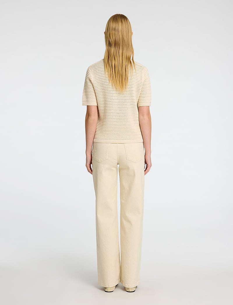 Selected - SLFVINNA SS STRUCTURE KNIT O-NECK NOOS - stickade tröjor - birch - 2