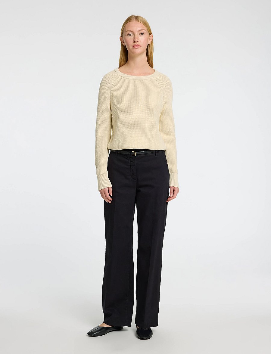 Selected - SLFBIRLA LS KNIT SHORT O-NECK - stickade tröjor - birch - 0