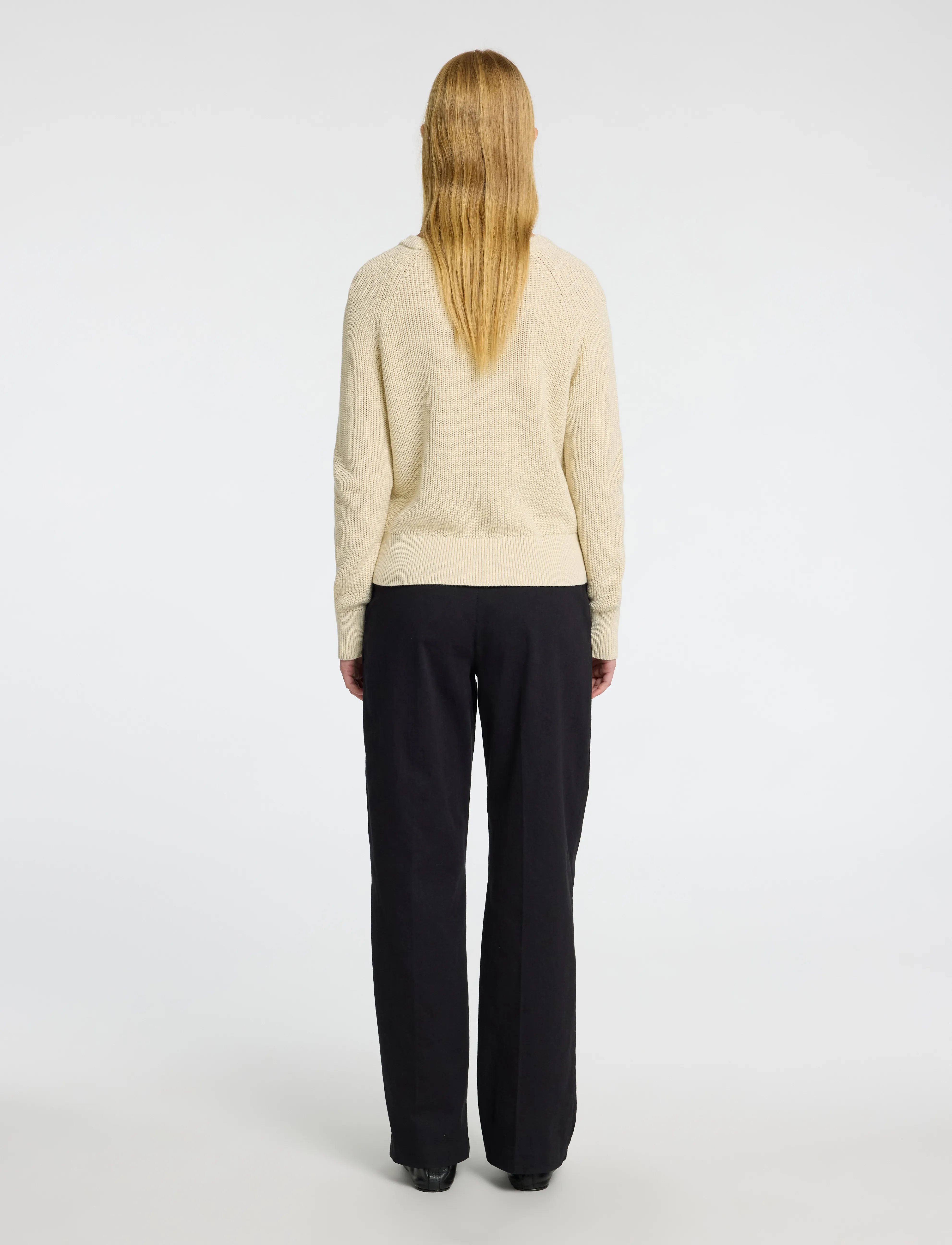 Selected - SLFBIRLA LS KNIT SHORT O-NECK - stickade tröjor - birch - 2