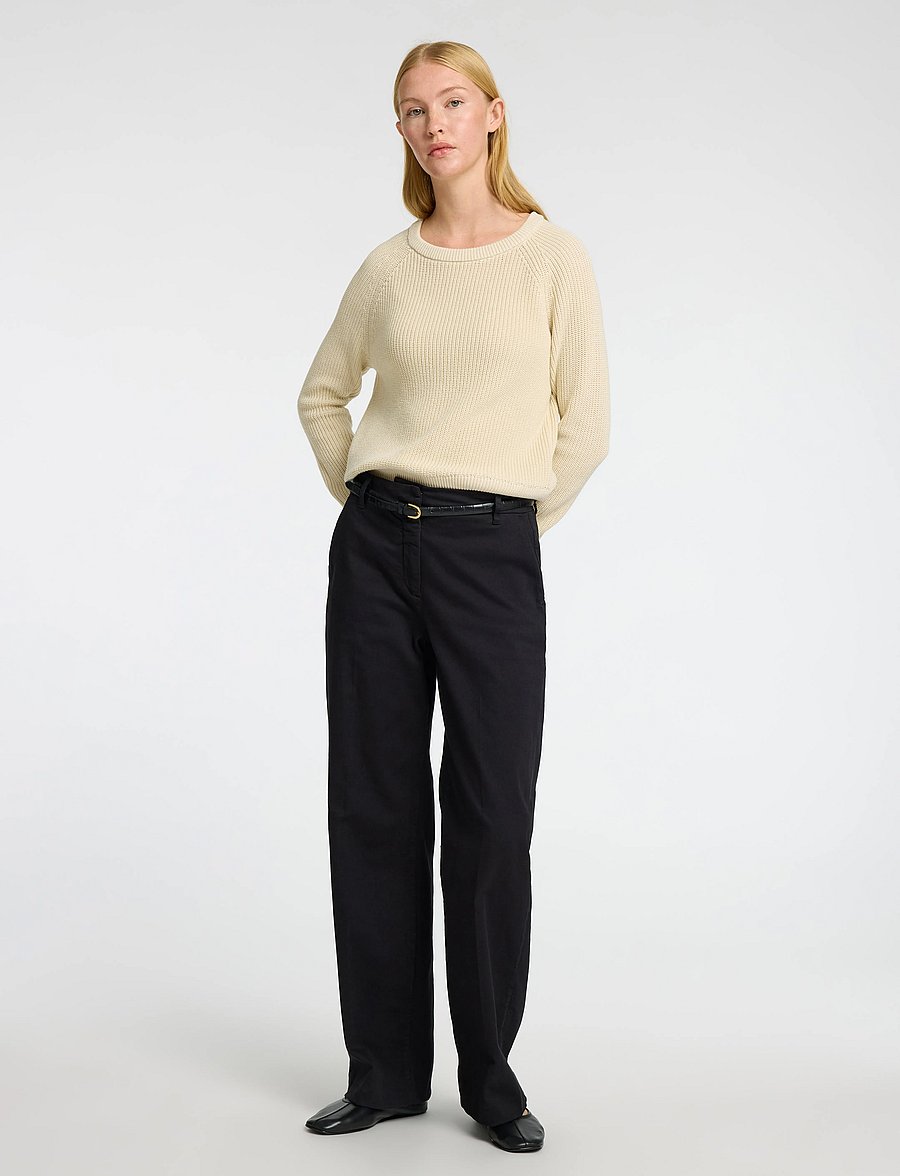 Selected - SLFBIRLA LS KNIT SHORT O-NECK - stickade tröjor - birch - 3