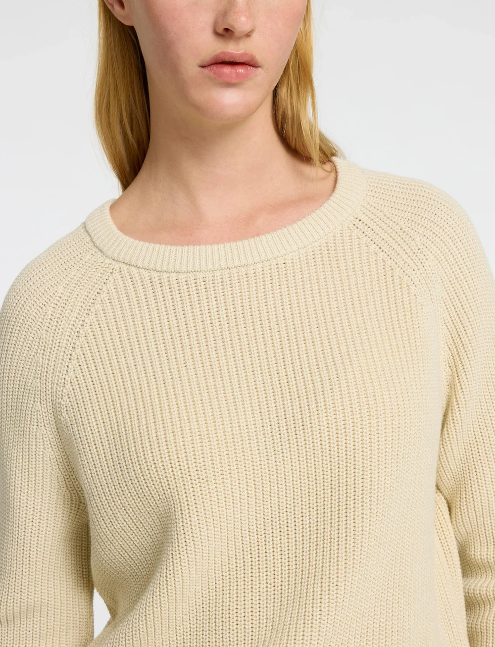 Selected - SLFBIRLA LS KNIT SHORT O-NECK - striktrøjer - birch - 4