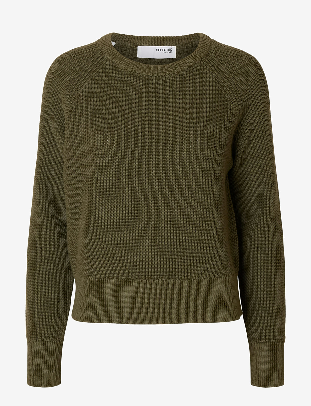 Selected - SLFBIRLA LS KNIT SHORT O-NECK - neulepuserot - kalamata - 1