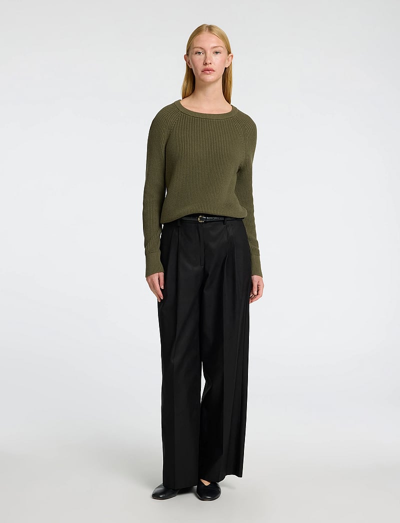 Selected - SLFBIRLA LS KNIT SHORT O-NECK - neulepuserot - kalamata - 0