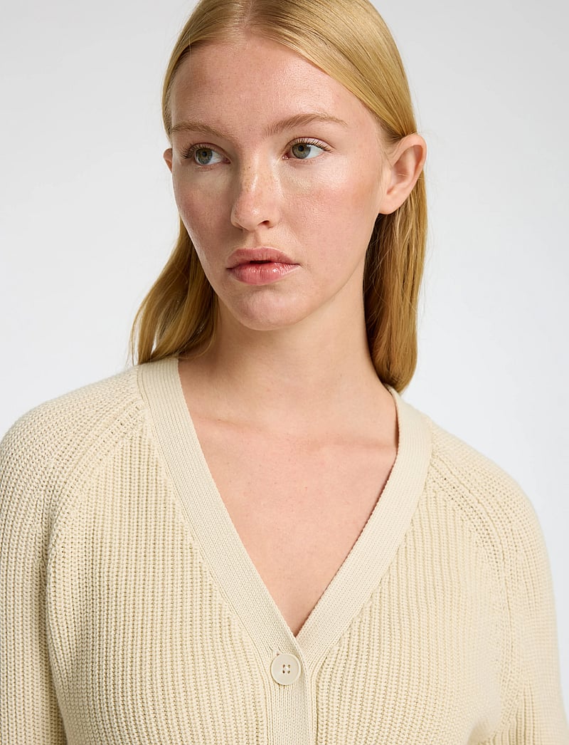 Selected - SLFBIRLA LS KNIT SHORT CARDIGAN - koftor - birch - 3