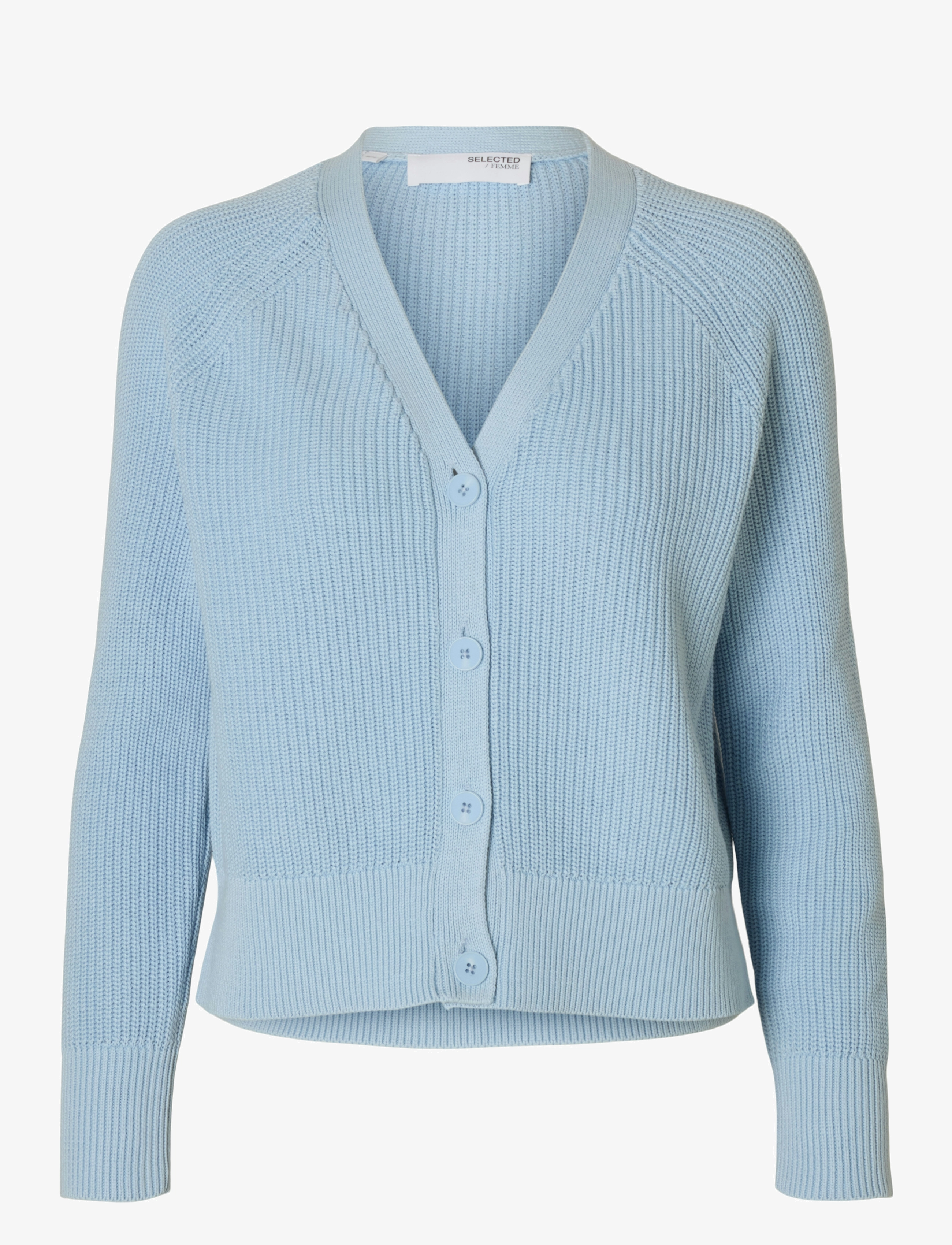Selected SLFBIRLA LS KNIT SHORT CARDIGAN - Prjónafatnaður - CASHMERE BLUE / blue