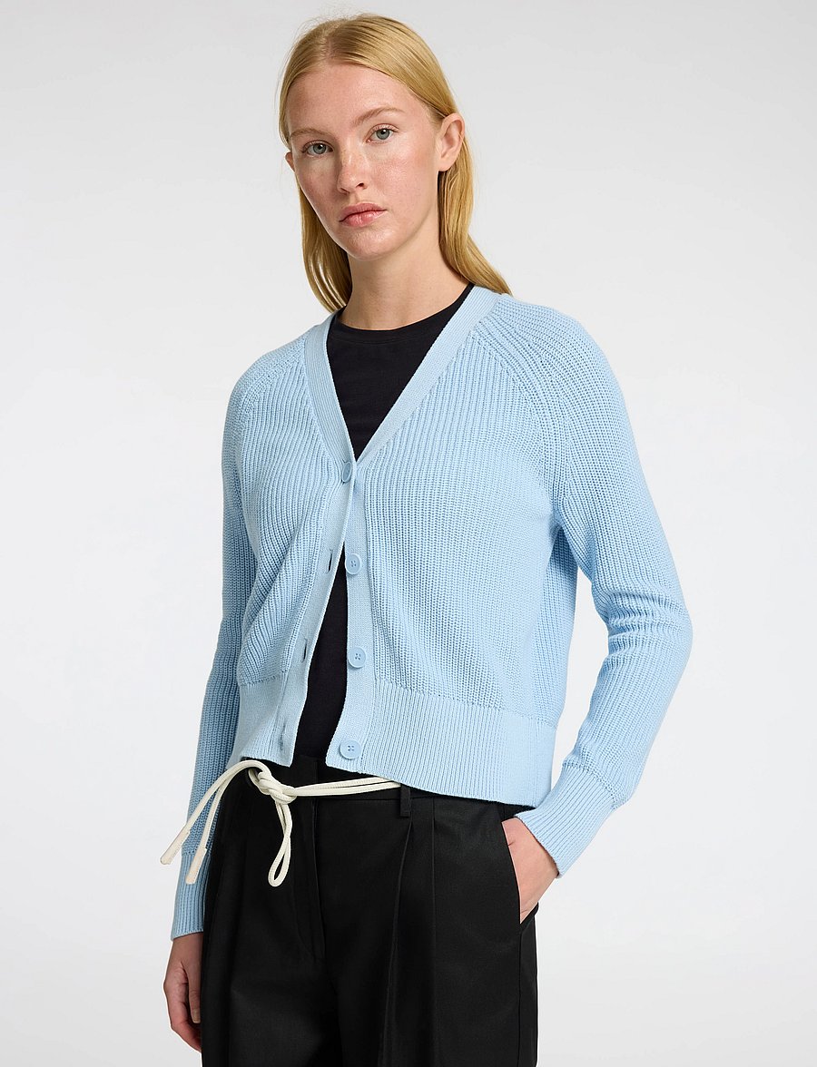Selected - SLFBIRLA LS KNIT SHORT CARDIGAN - strickjacken - cashmere blue - 3