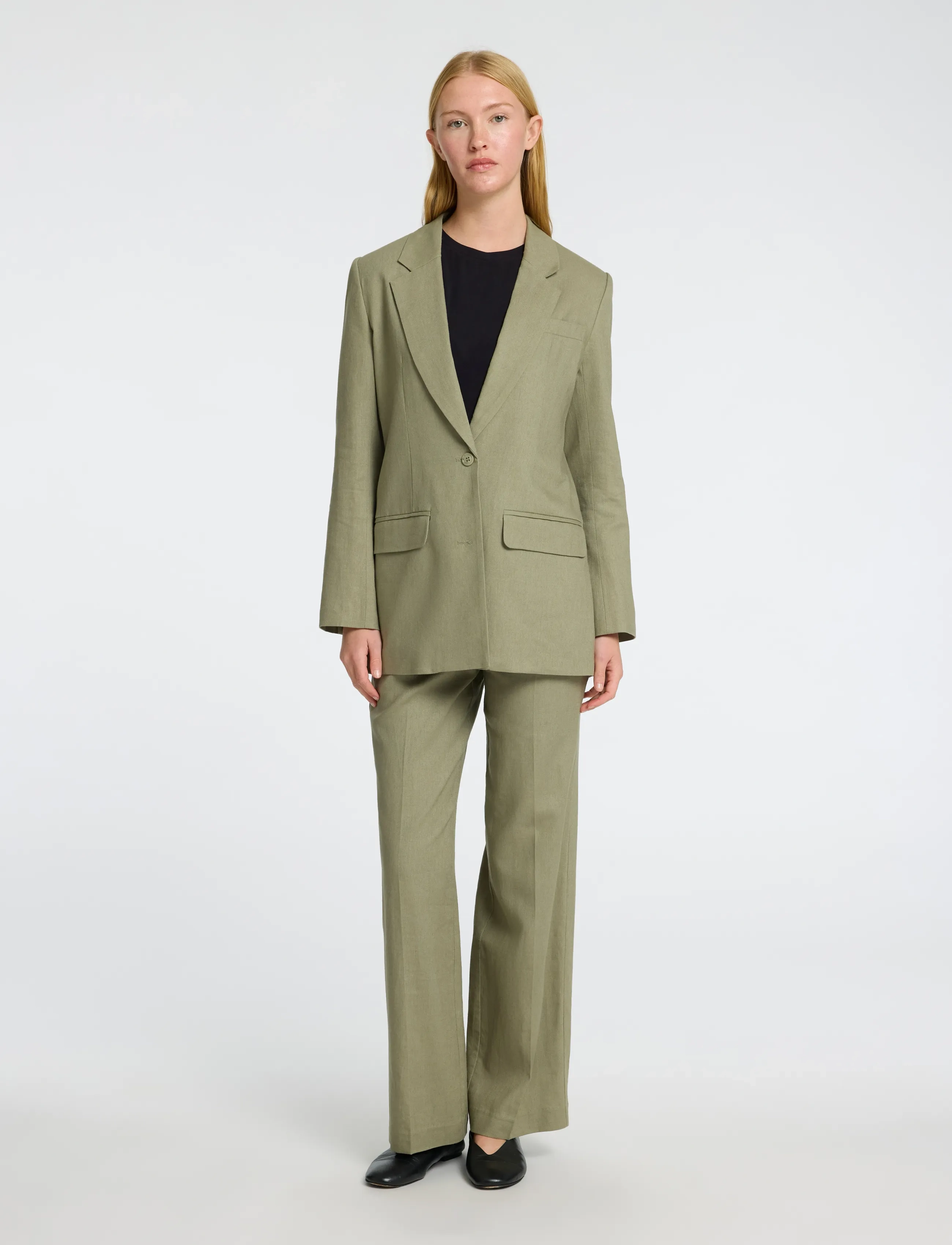 Selected - SLFTANIA-RITA LS RELAXED BLAZER NOOS - vetiver - 3
