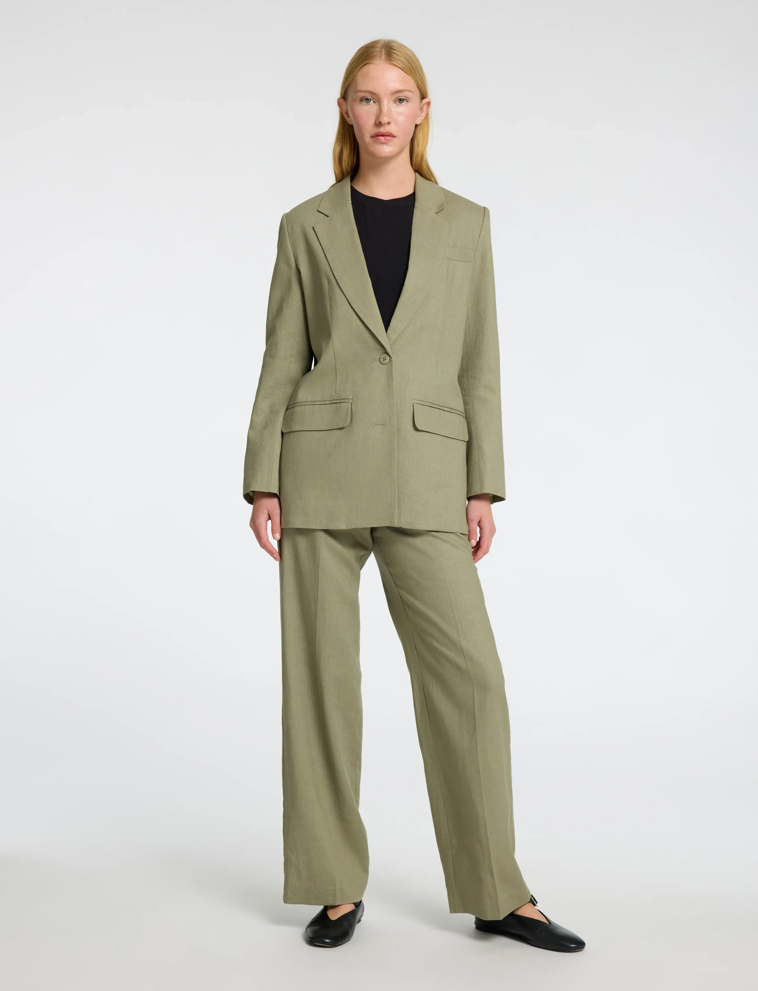 Selected - SLFTANIA-RITA LS RELAXED BLAZER NOOS - vetiver - 4